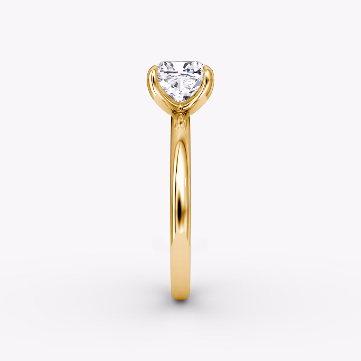 The Classic | Cushion | 18k | Yellow Gold | bandAccent: Plain | bandWidth: large | diamondOrientation: vertical | caratWeight: other