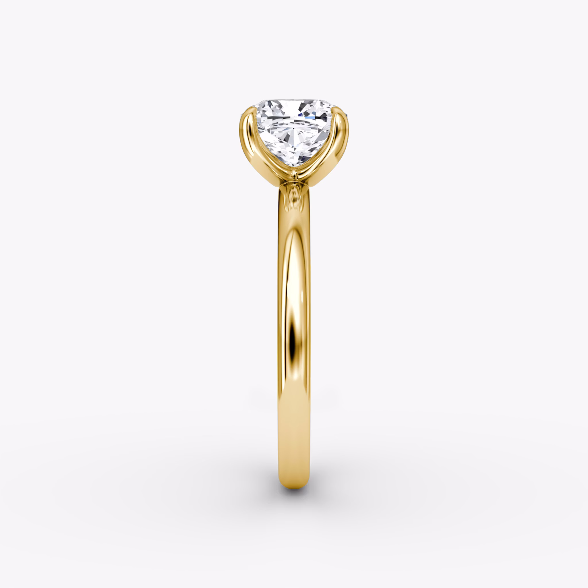 The Classic | Cushion | 18k | Yellow Gold | bandAccent: Plain | bandWidth: large | diamondOrientation: vertical | caratWeight: other