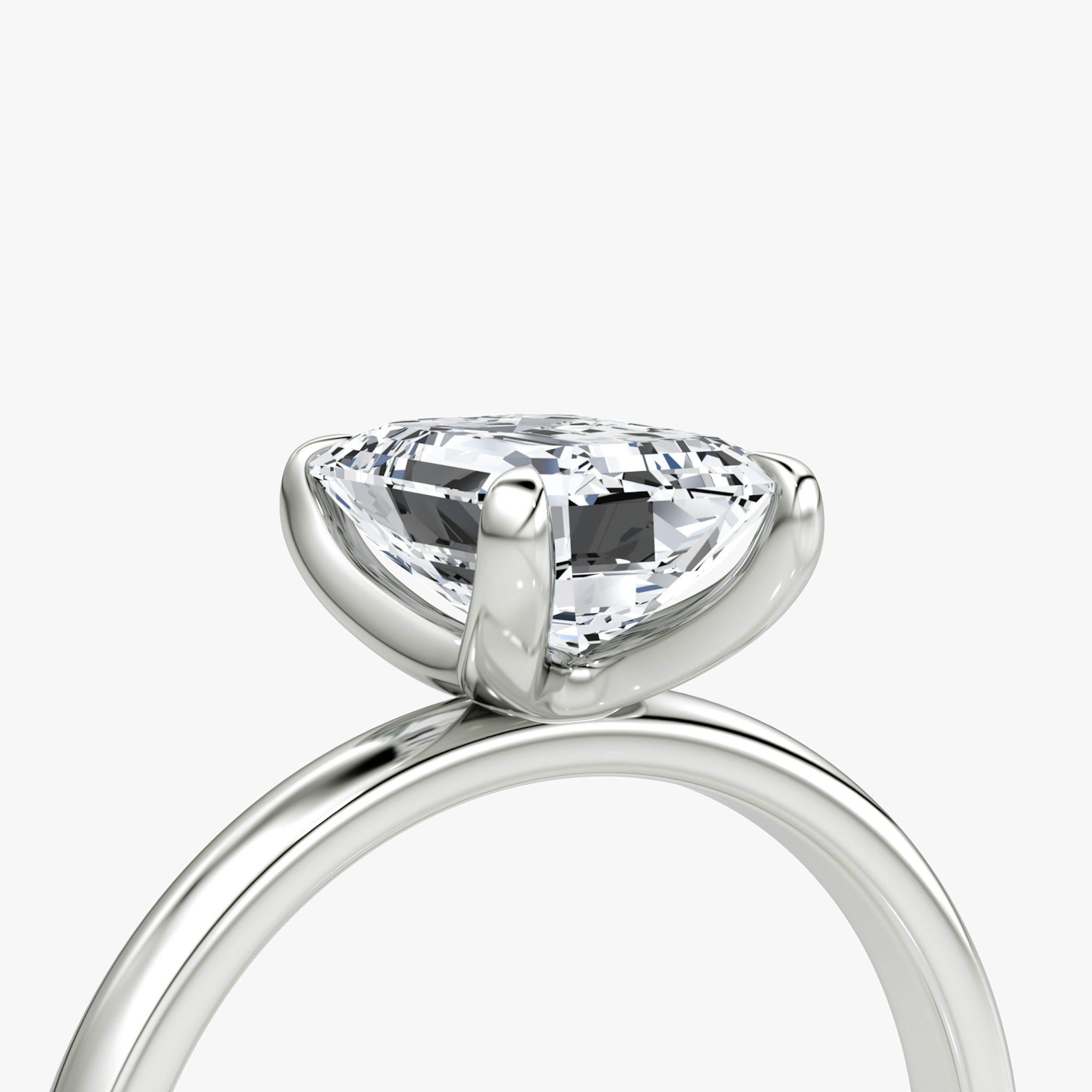 The Classic | Emerald | 18k | White Gold | bandAccent: Plain | bandWidth: large | diamondOrientation: vertical | caratWeight: other