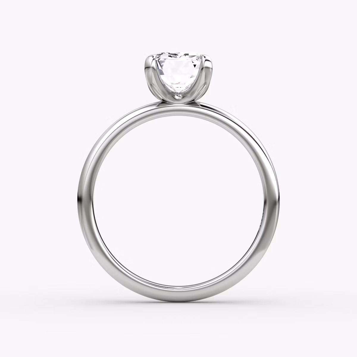 The Classic | Emerald | 18k | White Gold | bandAccent: Plain | bandWidth: large | diamondOrientation: vertical | caratWeight: other
