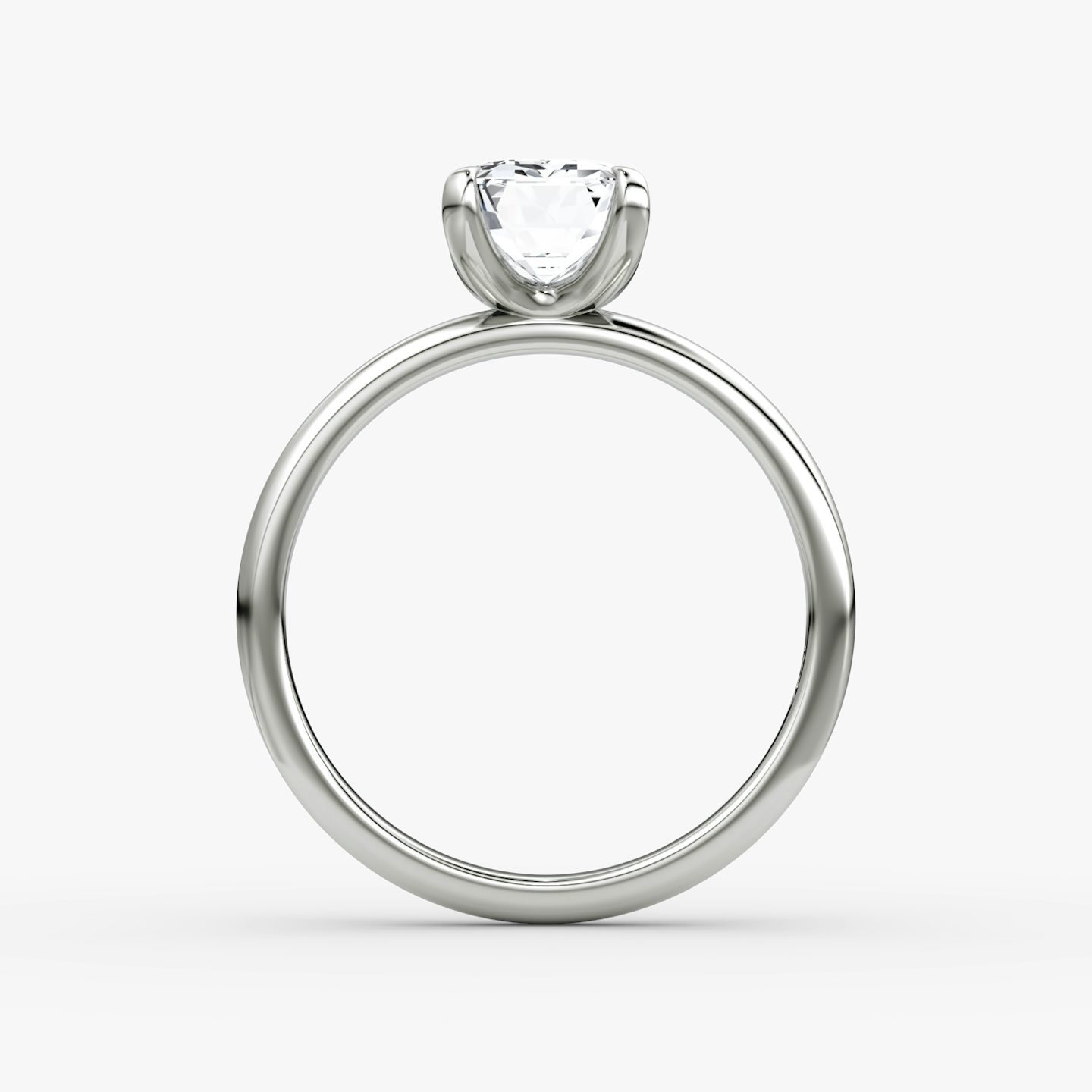 The Classic | Emerald | 18k | White Gold | bandAccent: Plain | bandWidth: large | diamondOrientation: vertical | caratWeight: other