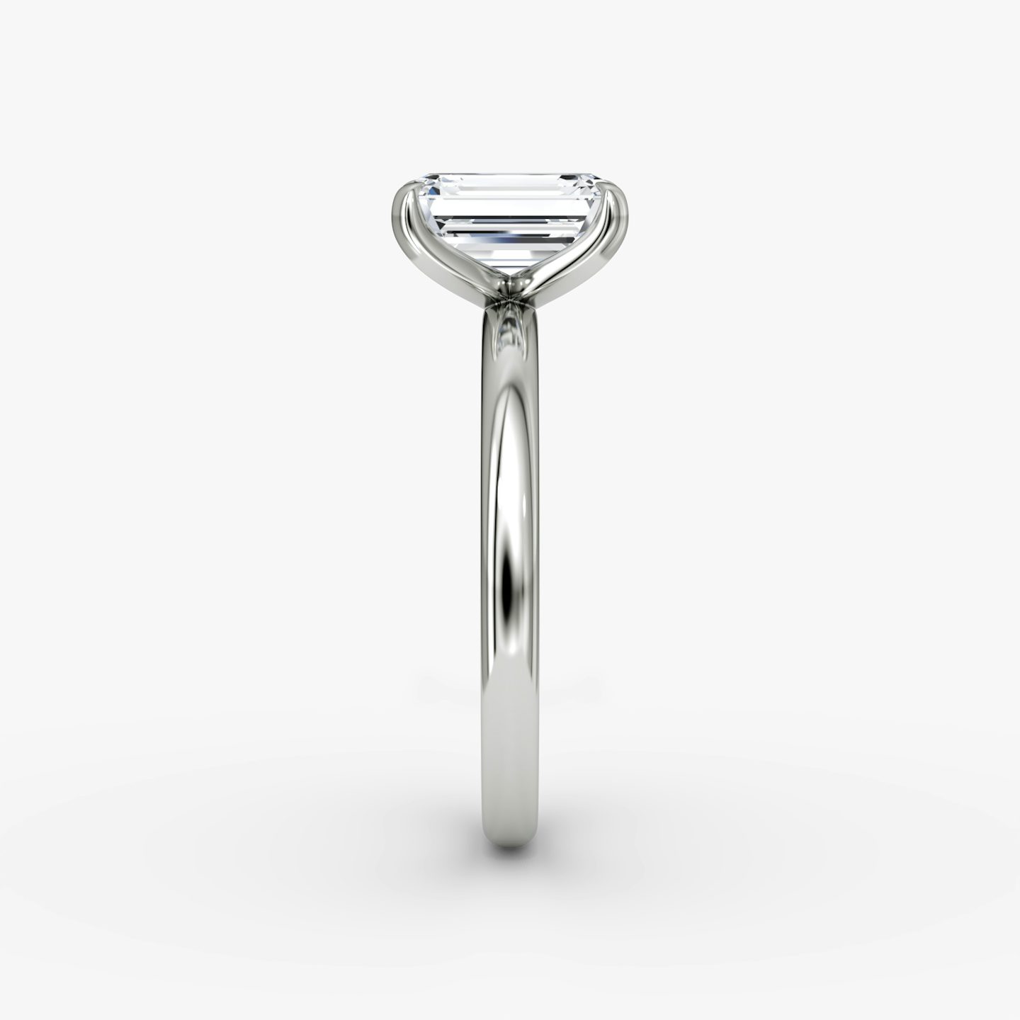 The Classic | Emerald | 18k | White Gold | bandAccent: Plain | bandWidth: large | diamondOrientation: vertical | caratWeight: other
