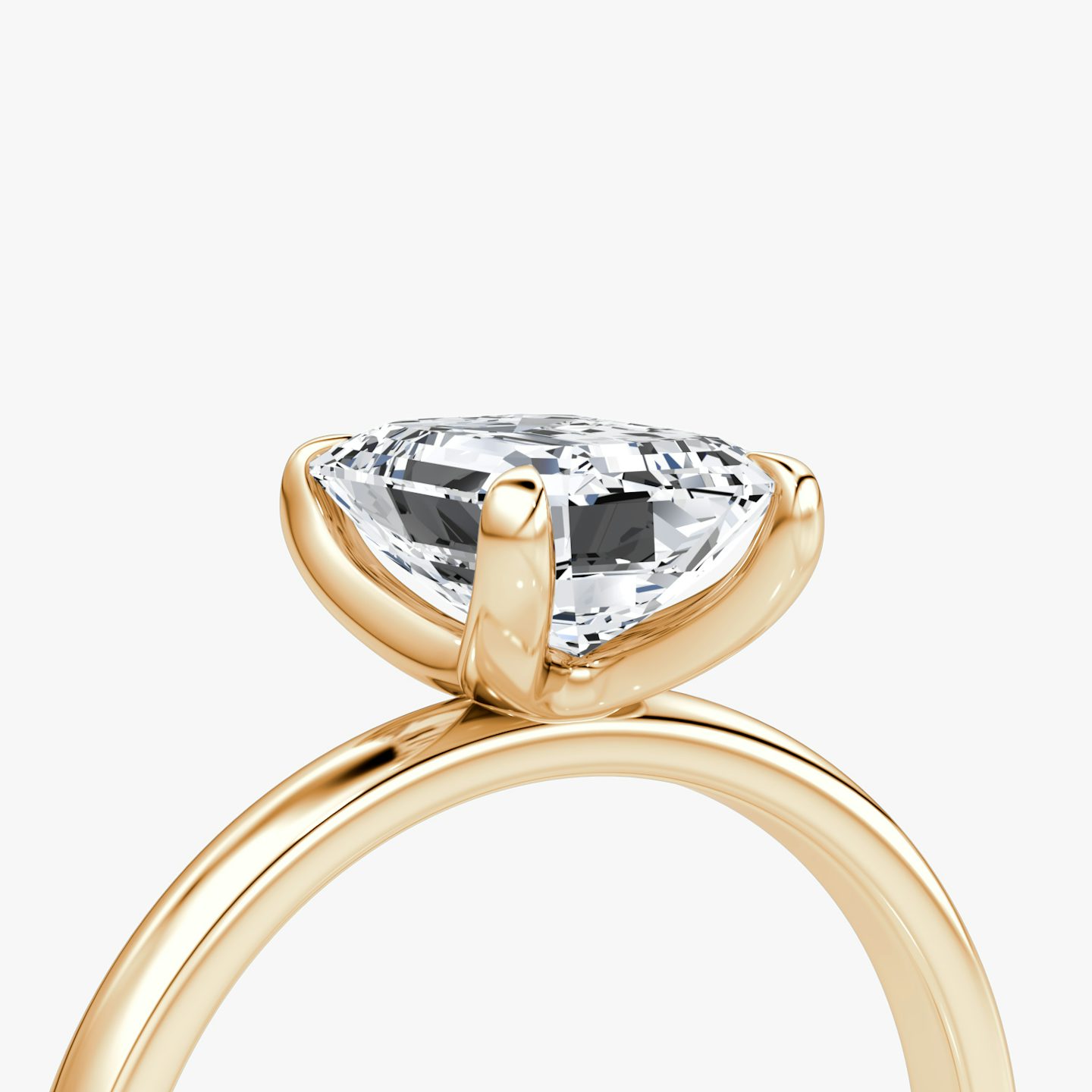 The Classic | Emerald | 14k | Rose Gold | bandAccent: Plain | bandWidth: large | diamondOrientation: vertical | caratWeight: other