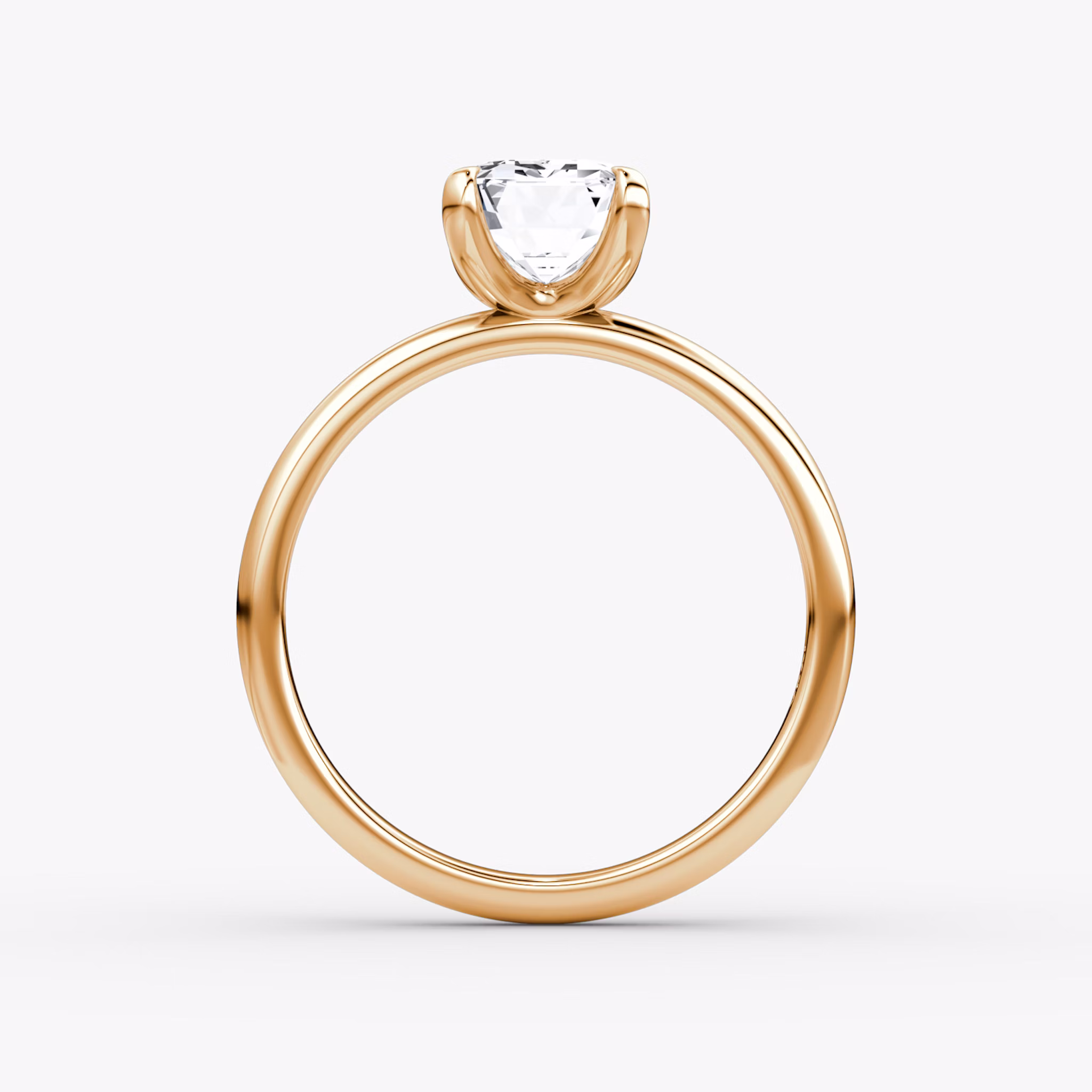 The Classic | Emerald | 14k | Rose Gold | bandAccent: Plain | bandWidth: large | diamondOrientation: vertical | caratWeight: other