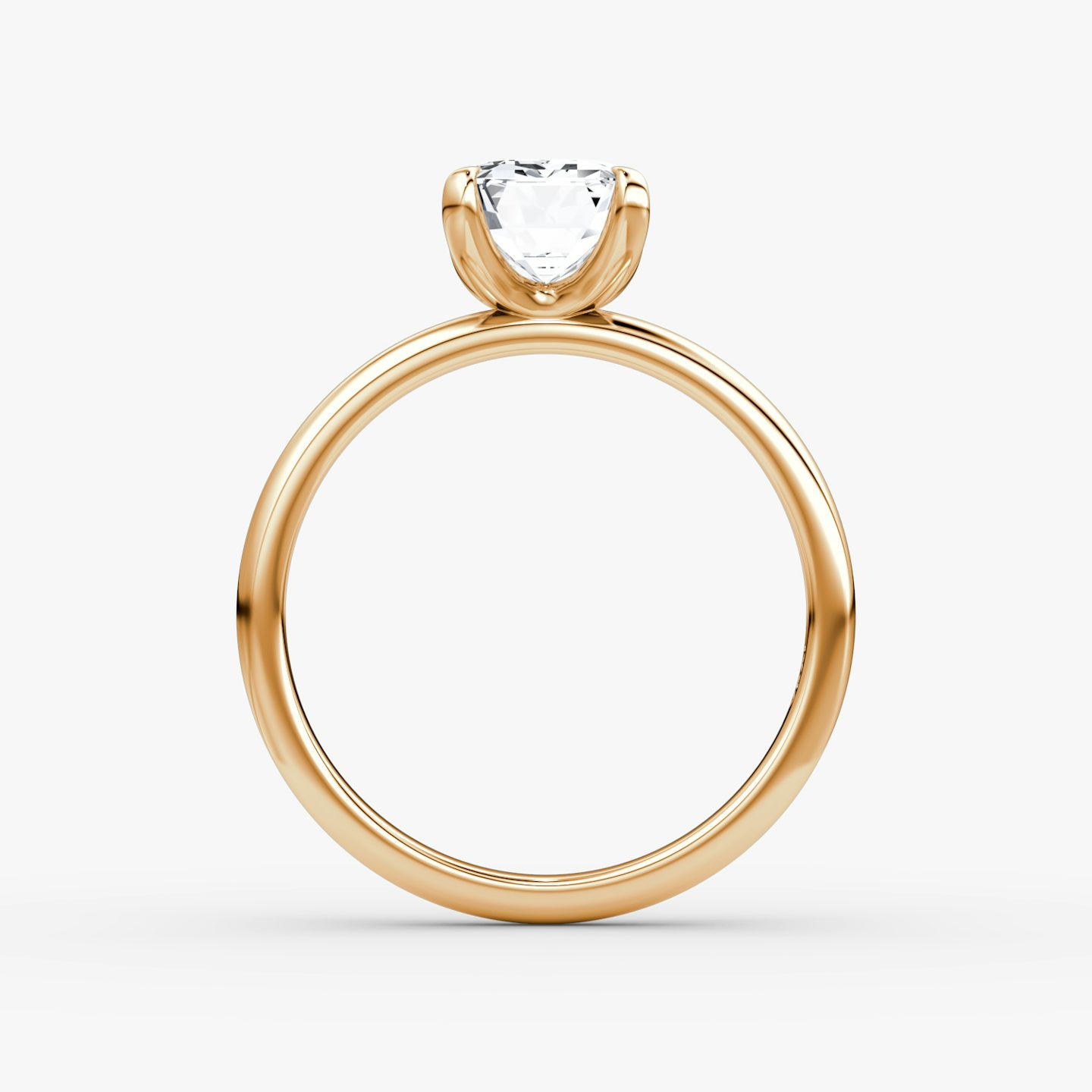 The Classic | Emerald | 14k | Rose Gold | bandAccent: Plain | bandWidth: large | diamondOrientation: vertical | caratWeight: other