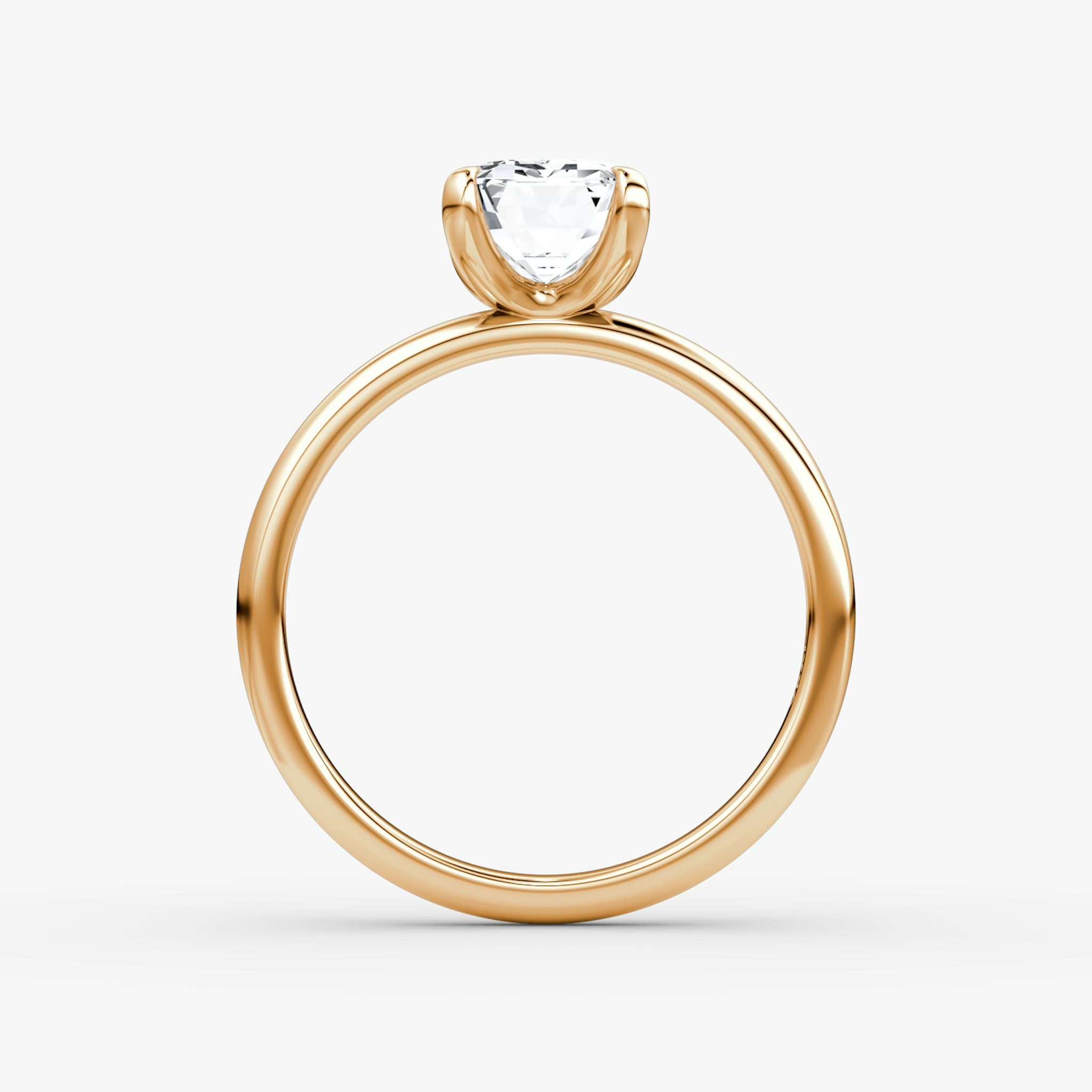 The Classic | Emerald | 14k | Rose Gold | bandAccent: Plain | bandWidth: large | diamondOrientation: vertical | caratWeight: other