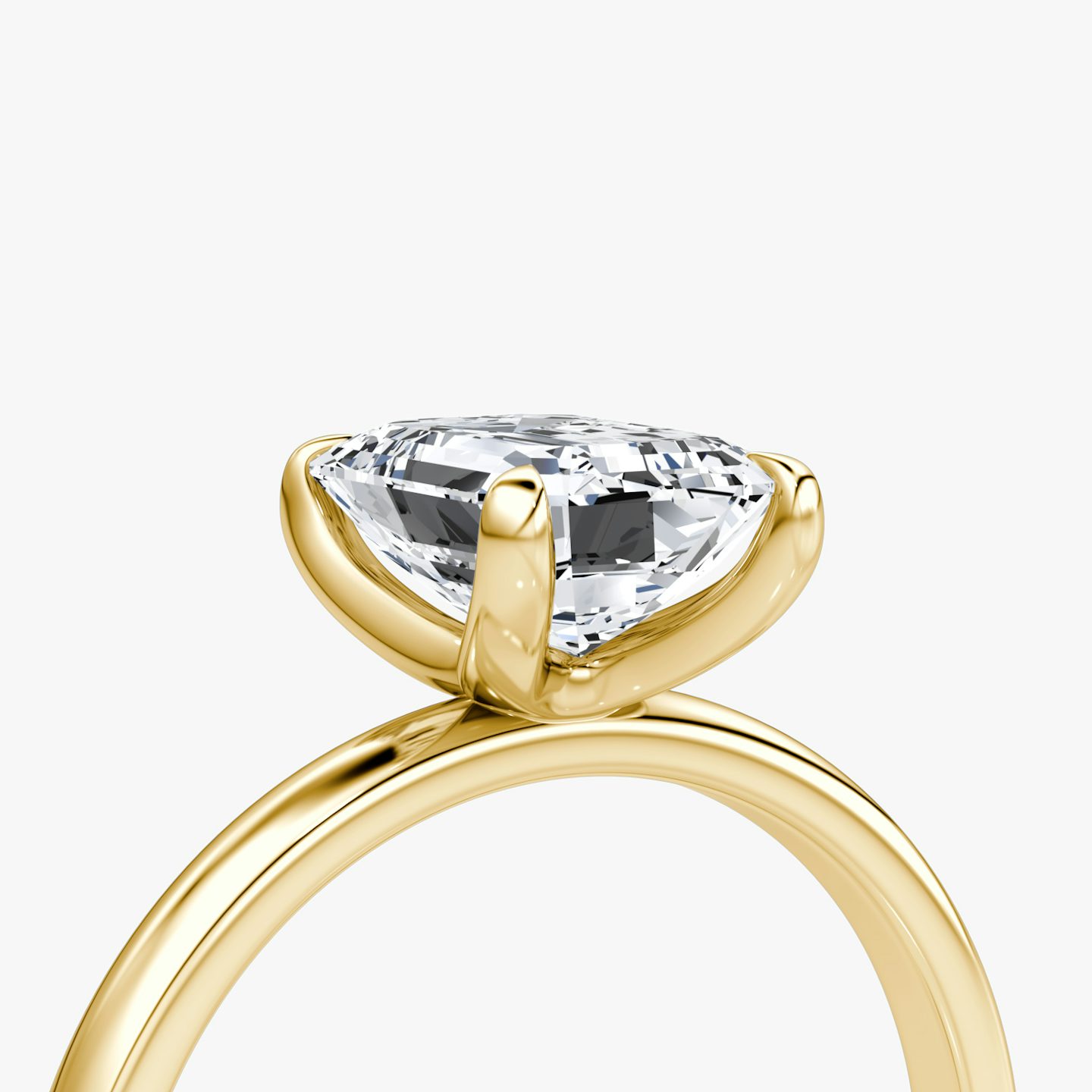 The Classic | Emerald | 18k | Yellow Gold | bandAccent: Plain | bandWidth: large | diamondOrientation: vertical | caratWeight: other