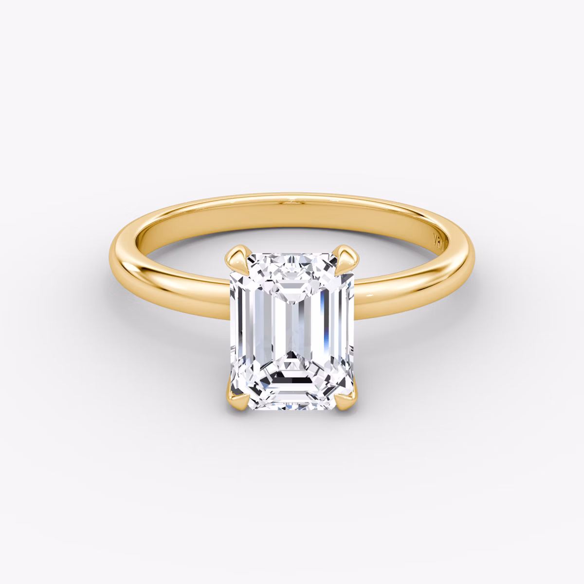 The Classic | Emerald | 18k | Yellow Gold | bandAccent: Plain | bandWidth: large | diamondOrientation: vertical | caratWeight: other