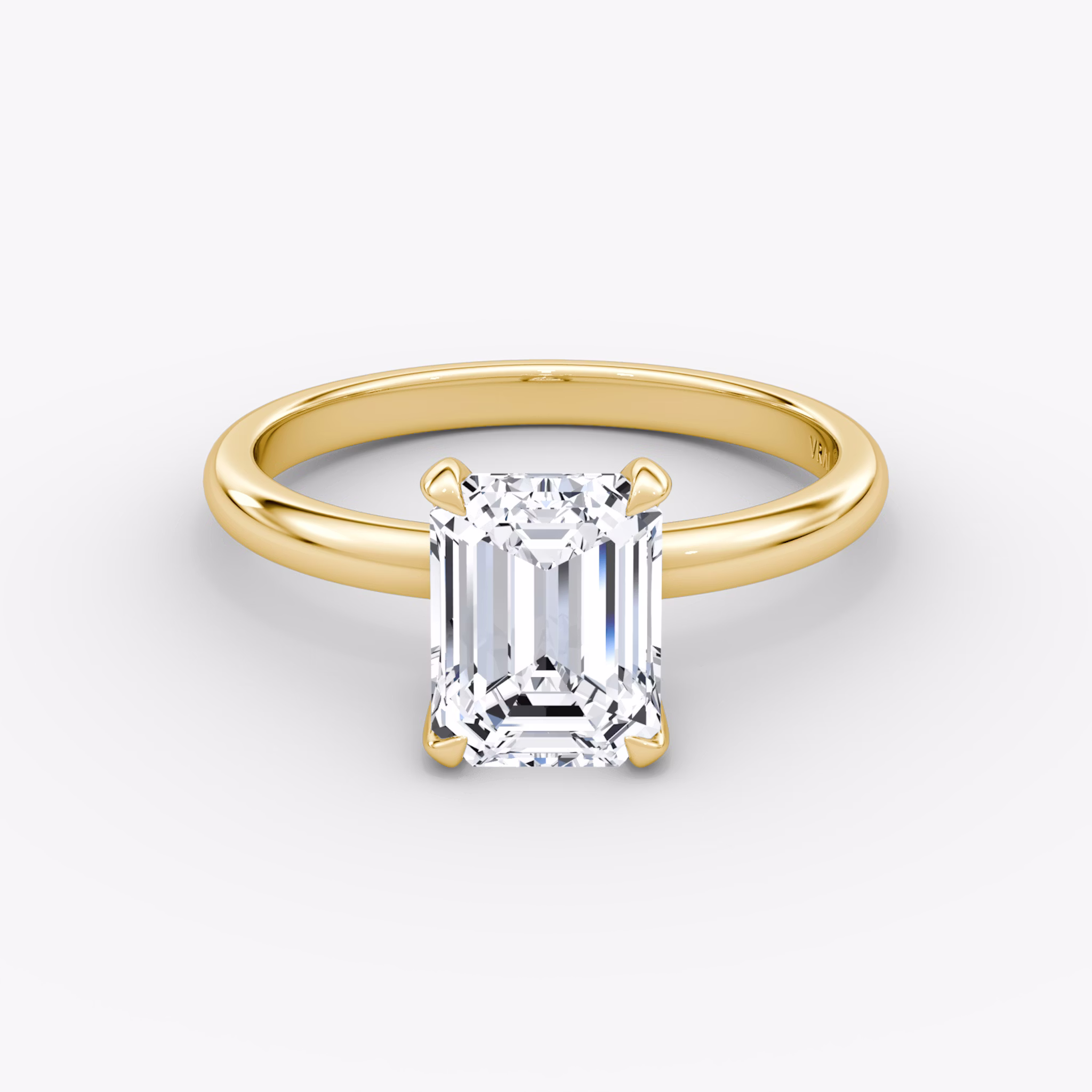 The Classic | Emerald | 18k | Yellow Gold | bandAccent: Plain | bandWidth: large | diamondOrientation: vertical | caratWeight: other