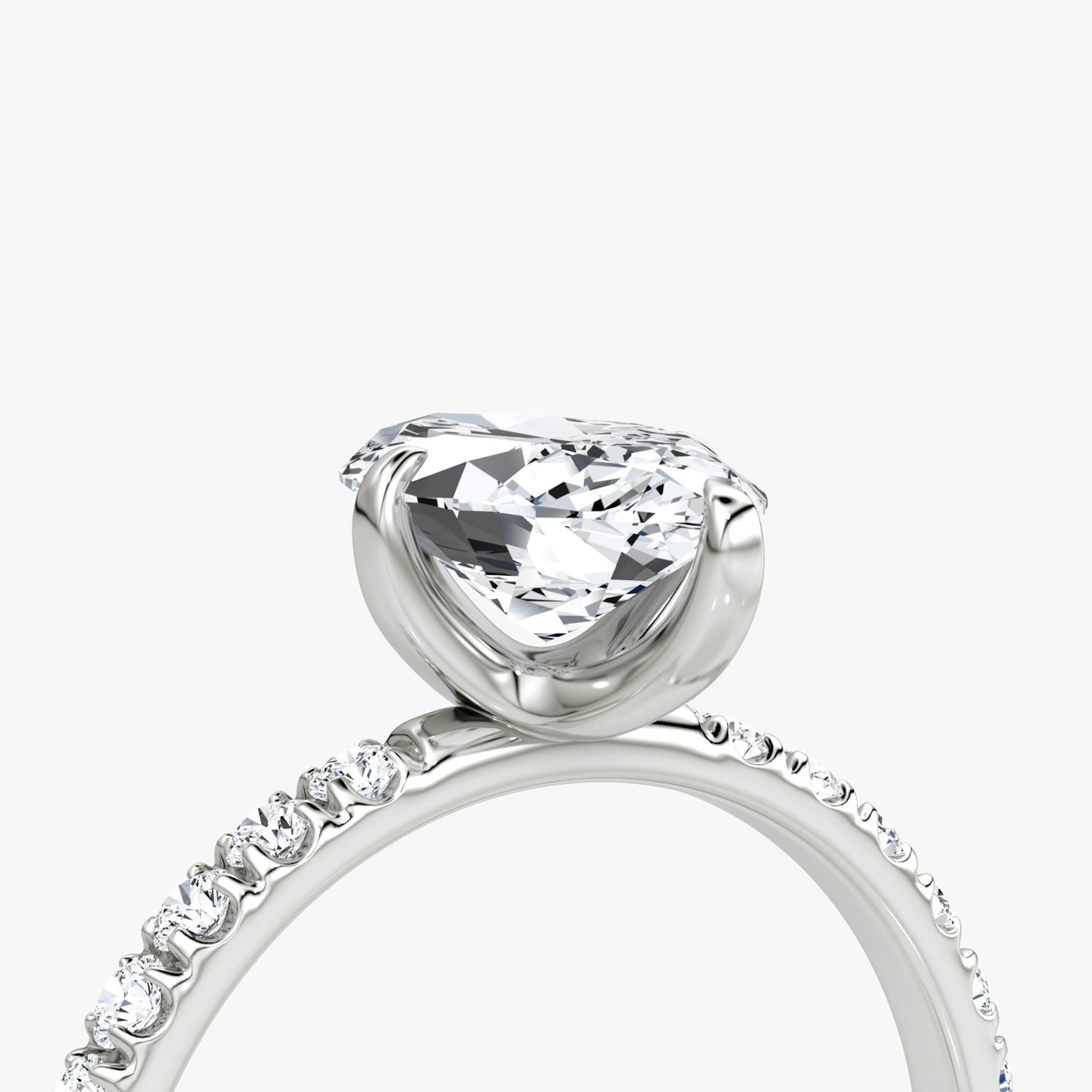 The Classic | Marquise | 18k | White Gold | bandAccent: Pavé | bandWidth: large | diamondOrientation: vertical | caratWeight: other