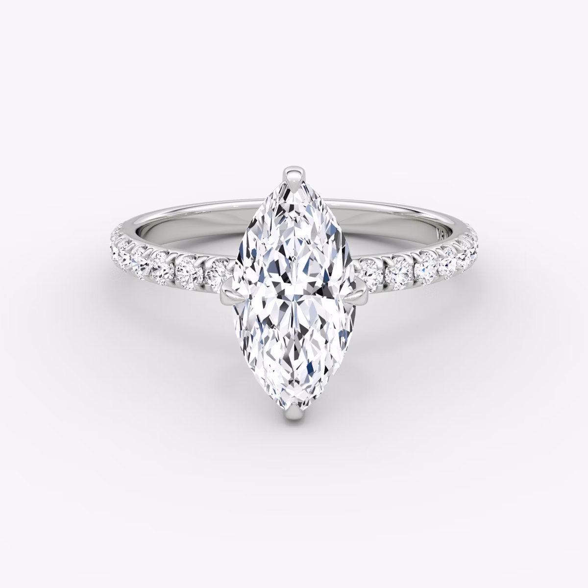The Classic | Marquise | Platinum | bandAccent: Pavé | bandWidth: large | diamondOrientation: vertical | caratWeight: other