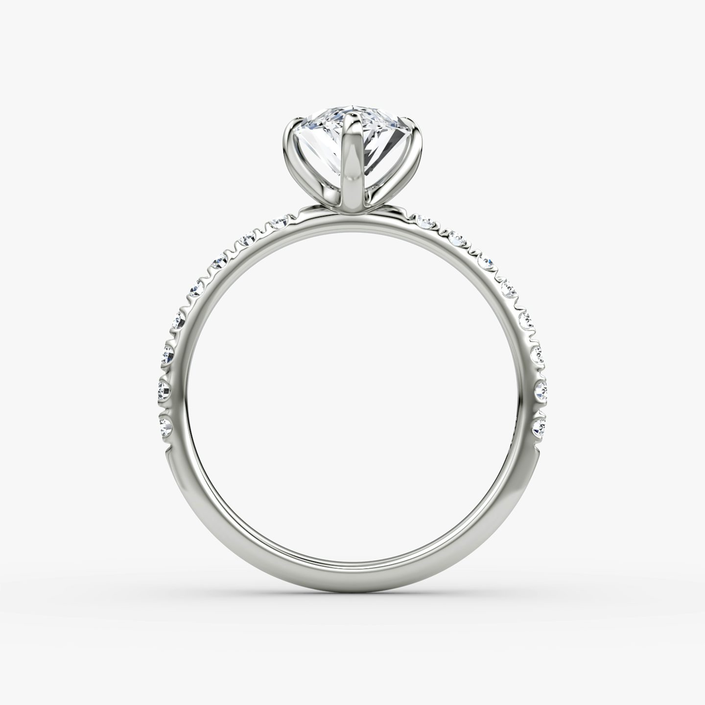 The Classic | Marquise | 18k | White Gold | bandAccent: Pavé | bandWidth: large | diamondOrientation: vertical | caratWeight: other