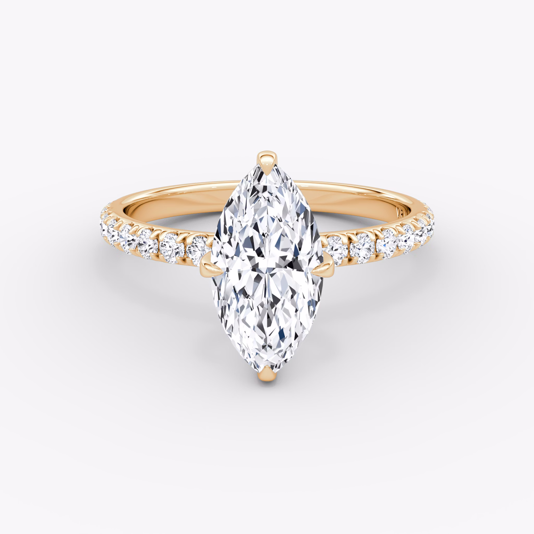 The Classic | Marquise | 14k | Rose Gold | bandAccent: Pavé | bandWidth: large | diamondOrientation: vertical | caratWeight: other