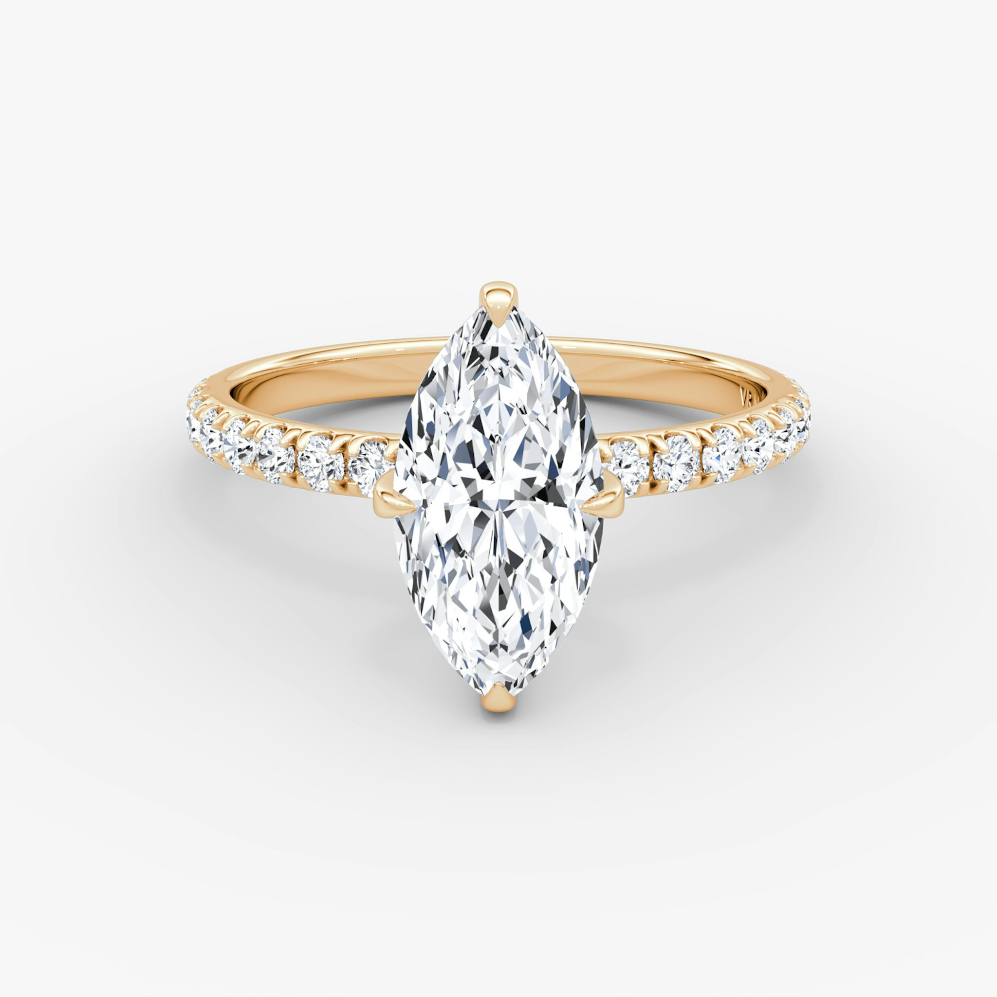 The Classic | Marquise | 14k | Rose Gold | bandAccent: Pavé | bandWidth: large | diamondOrientation: vertical | caratWeight: other