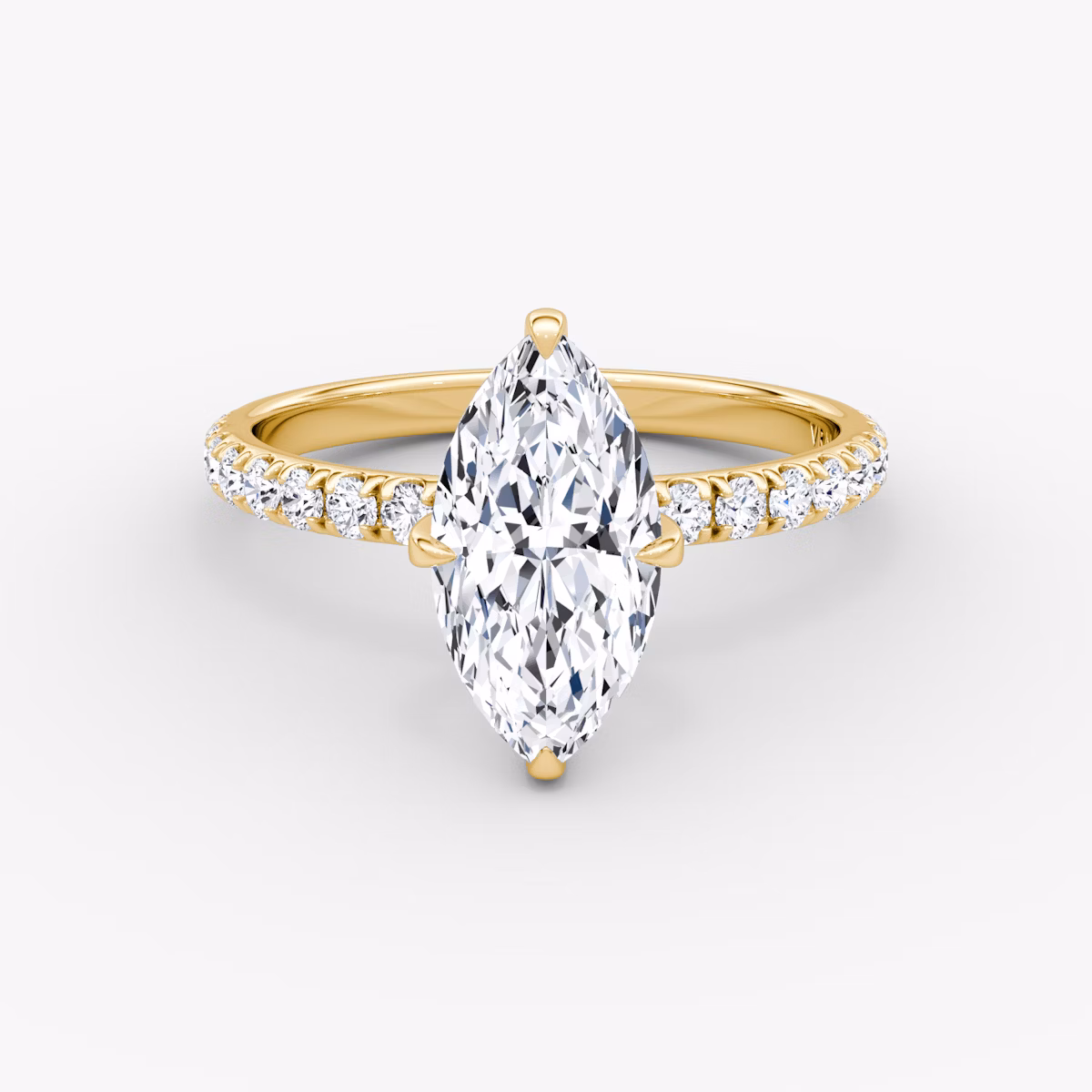 The Classic | Marquise | 18k | Yellow Gold | bandAccent: Pavé | bandWidth: large | diamondOrientation: vertical | caratWeight: other
