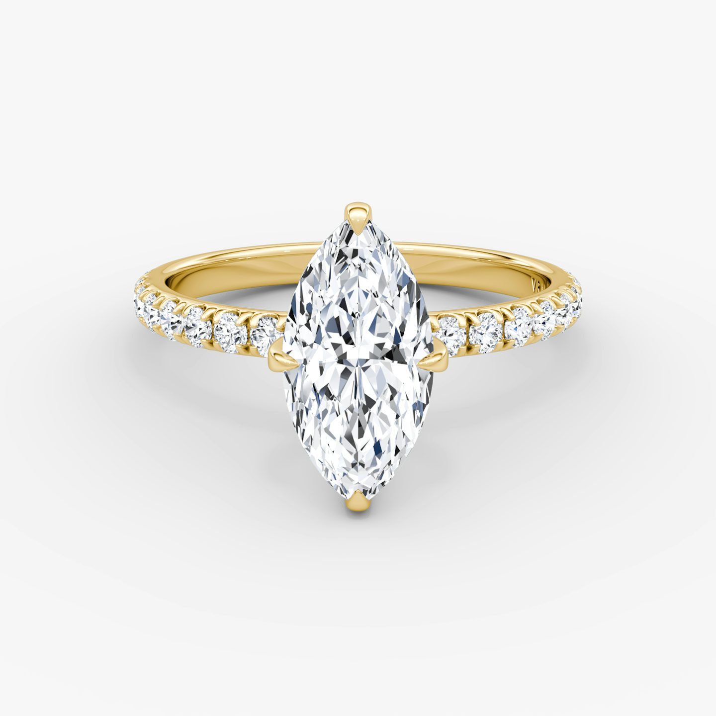 The Classic | Marquise | 18k | Yellow Gold | bandAccent: Pavé | bandWidth: large | diamondOrientation: vertical | caratWeight: other