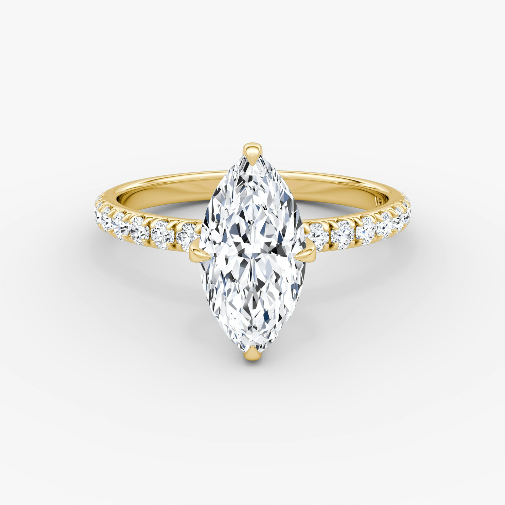 The Classic | Marquise | 18k | Yellow Gold | bandAccent: Pavé | bandWidth: large | diamondOrientation: vertical | caratWeight: other