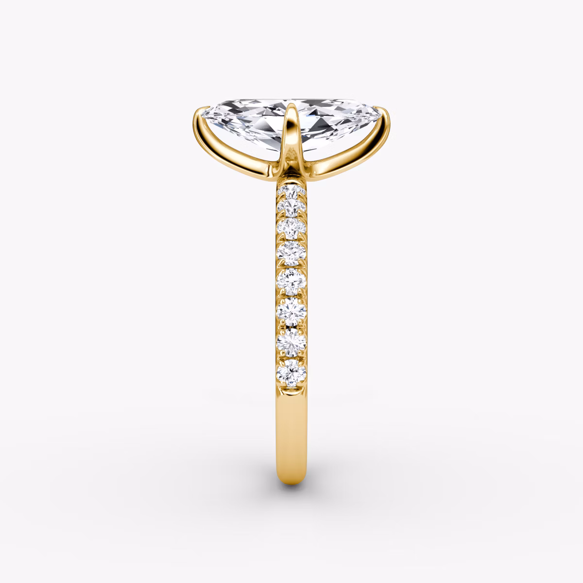 The Classic | Marquise | 18k | Yellow Gold | bandAccent: Pavé | bandWidth: large | diamondOrientation: vertical | caratWeight: other