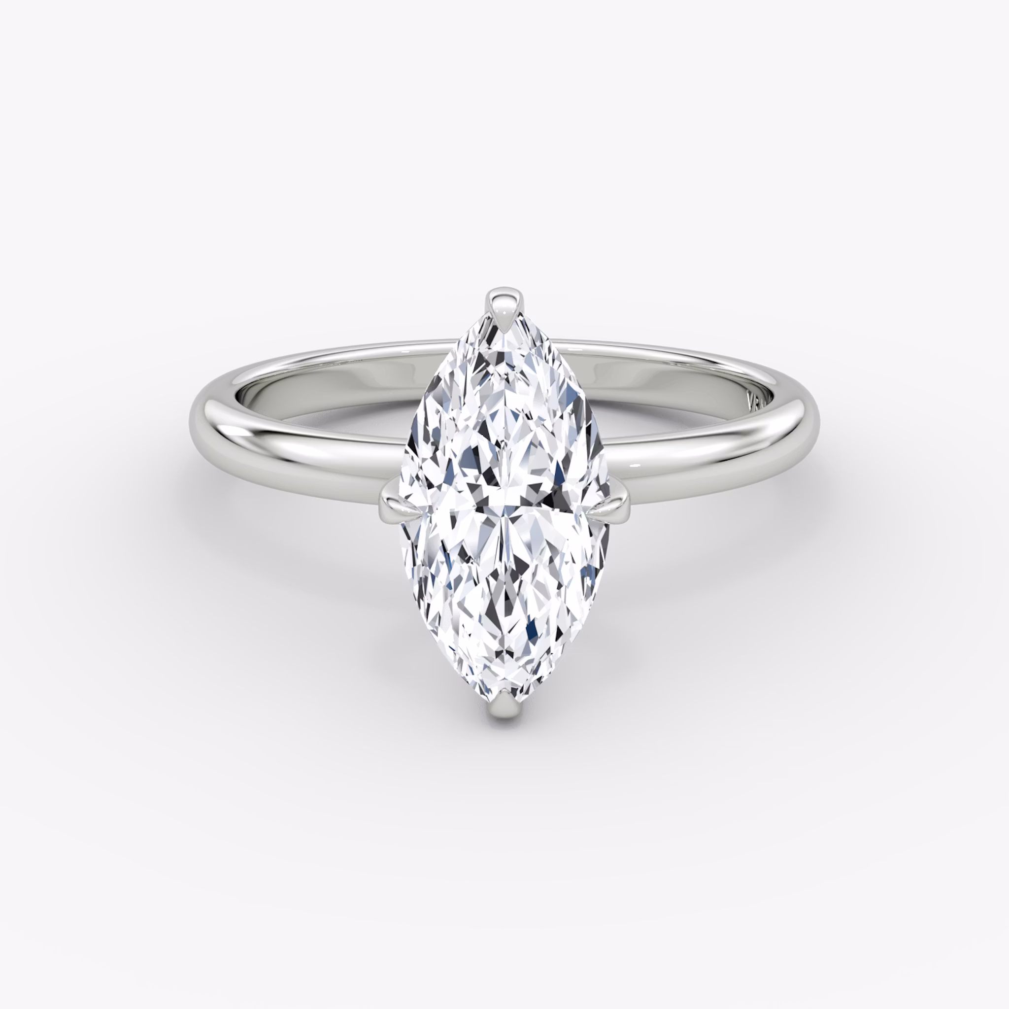 The Classic | Marquise | 18k | White Gold | bandAccent: Plain | bandWidth: large | diamondOrientation: vertical | caratWeight: other