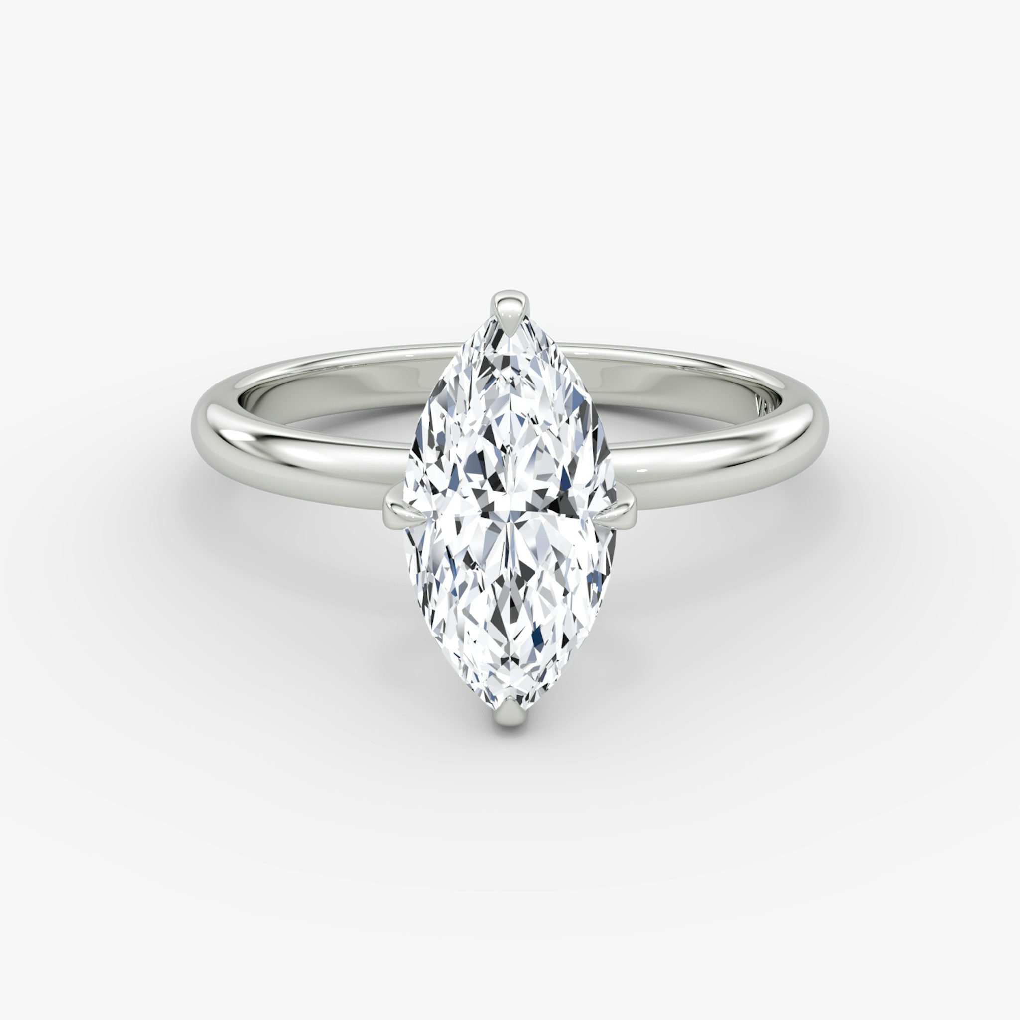 The Classic | Marquise | 18k | White Gold | bandAccent: Plain | bandWidth: large | diamondOrientation: vertical | caratWeight: other