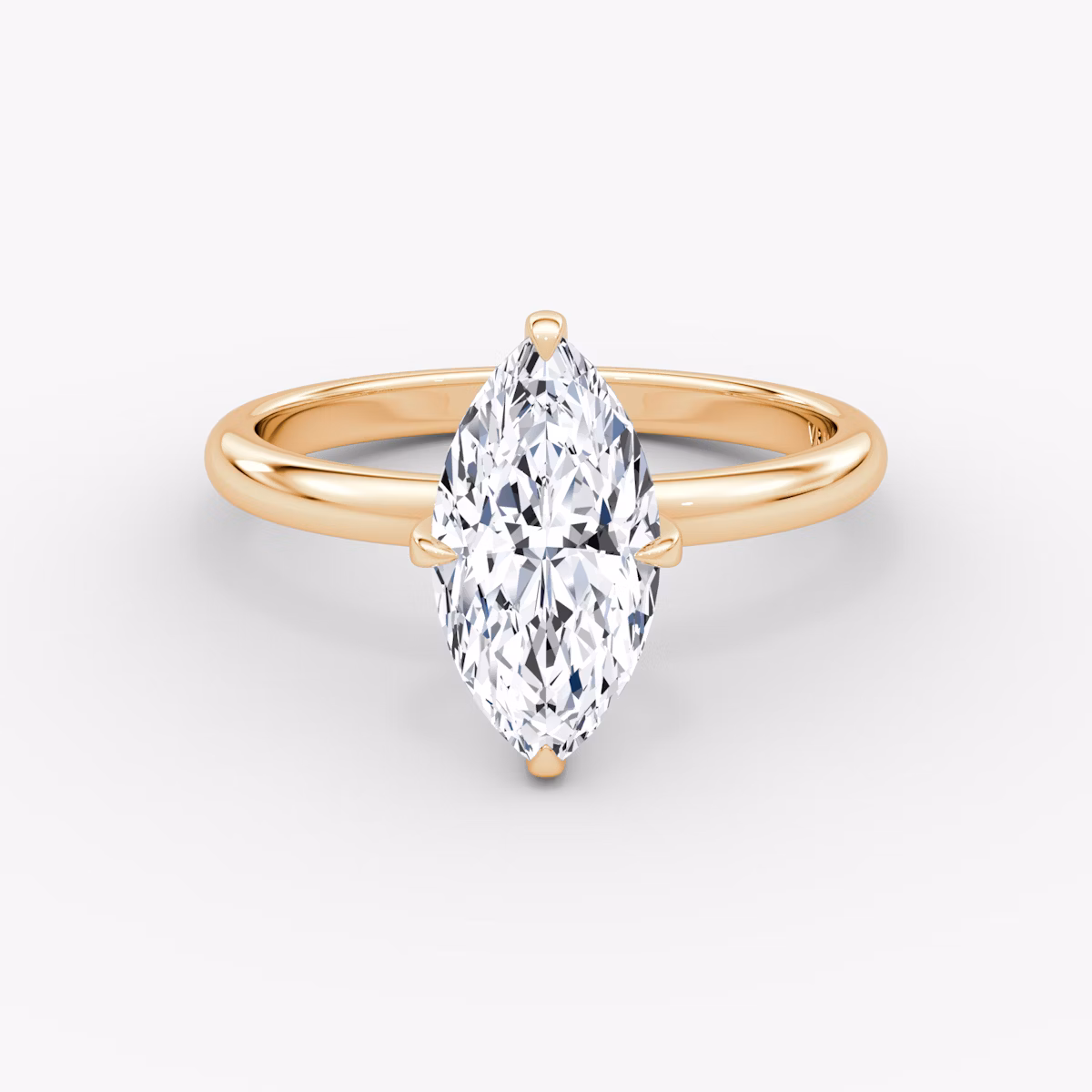 Classic | Marquise | 14k | Roségold | bandAccent: Ohne Pavé-Besatz | bandWidth: large | diamondOrientation: vertical | caratWeight: other