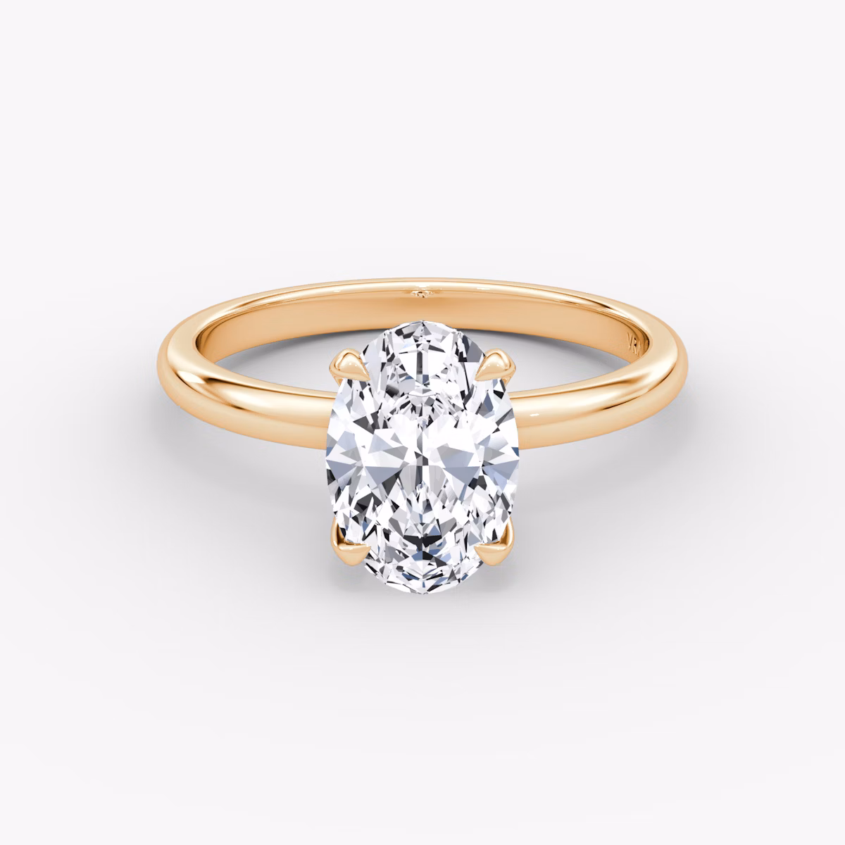The Classic | Oval | 14k | Rose Gold | bandAccent: Plain | bandWidth: large | diamondOrientation: vertical | caratWeight: other