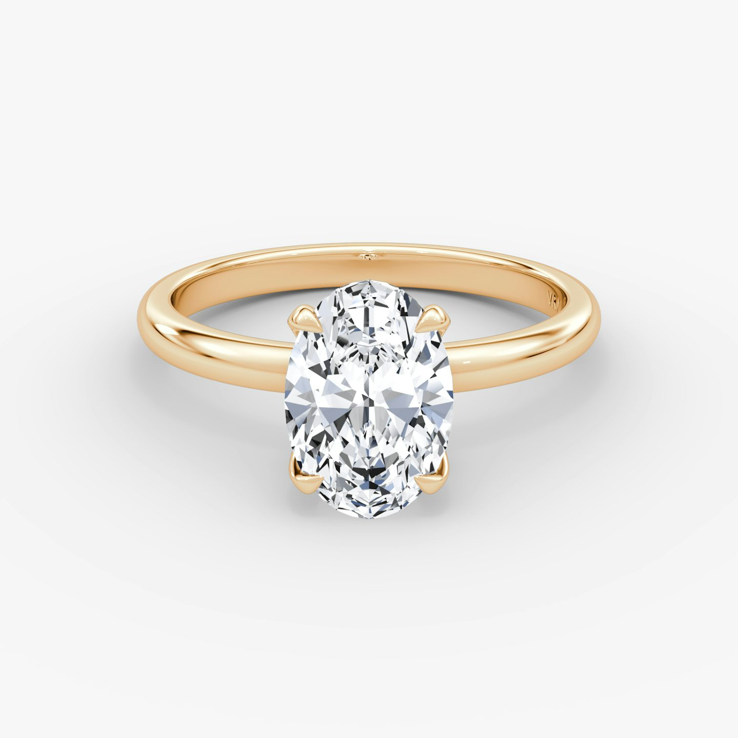 Anillo de compromiso Classic | Oval | 14k | Oro rosa | bandAccent: Simple | bandWidth: large | diamondOrientation: vertical | caratWeight: other