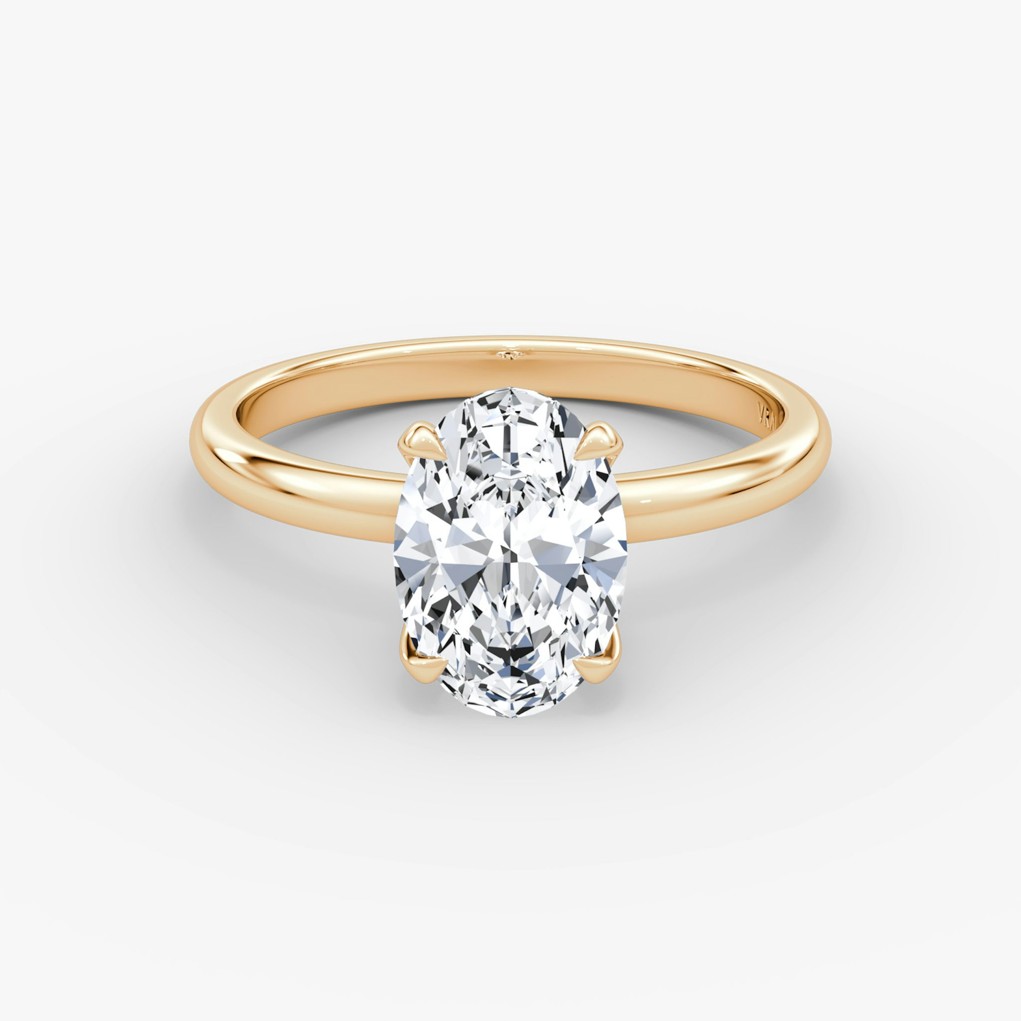 Classic | Oval | 14k | Roségold | bandAccent: Ohne Pavé-Besatz | bandWidth: large | diamondOrientation: vertical | caratWeight: other