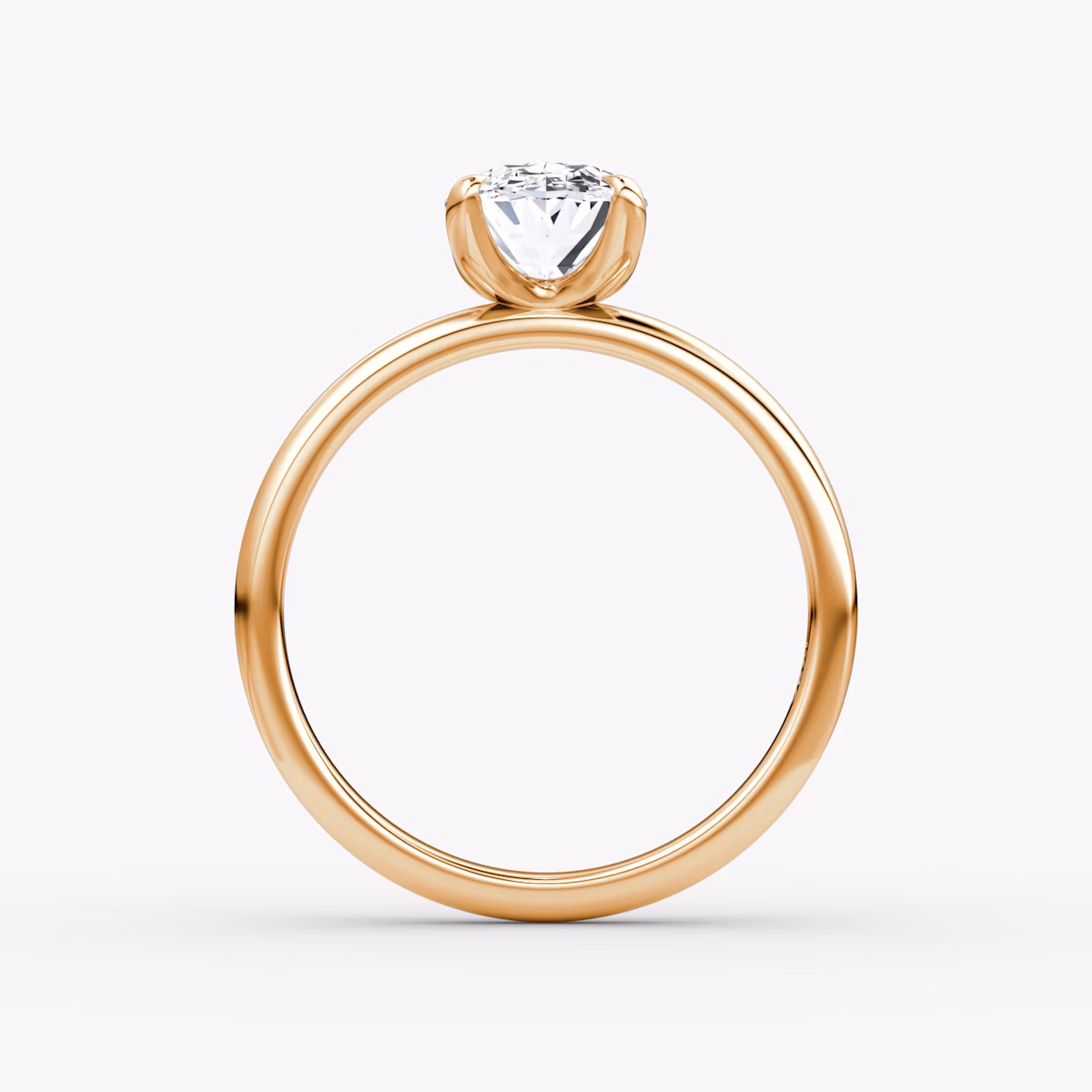 The Classic | Oval | 14k | Rose Gold | bandAccent: Plain | bandWidth: large | diamondOrientation: vertical | caratWeight: other