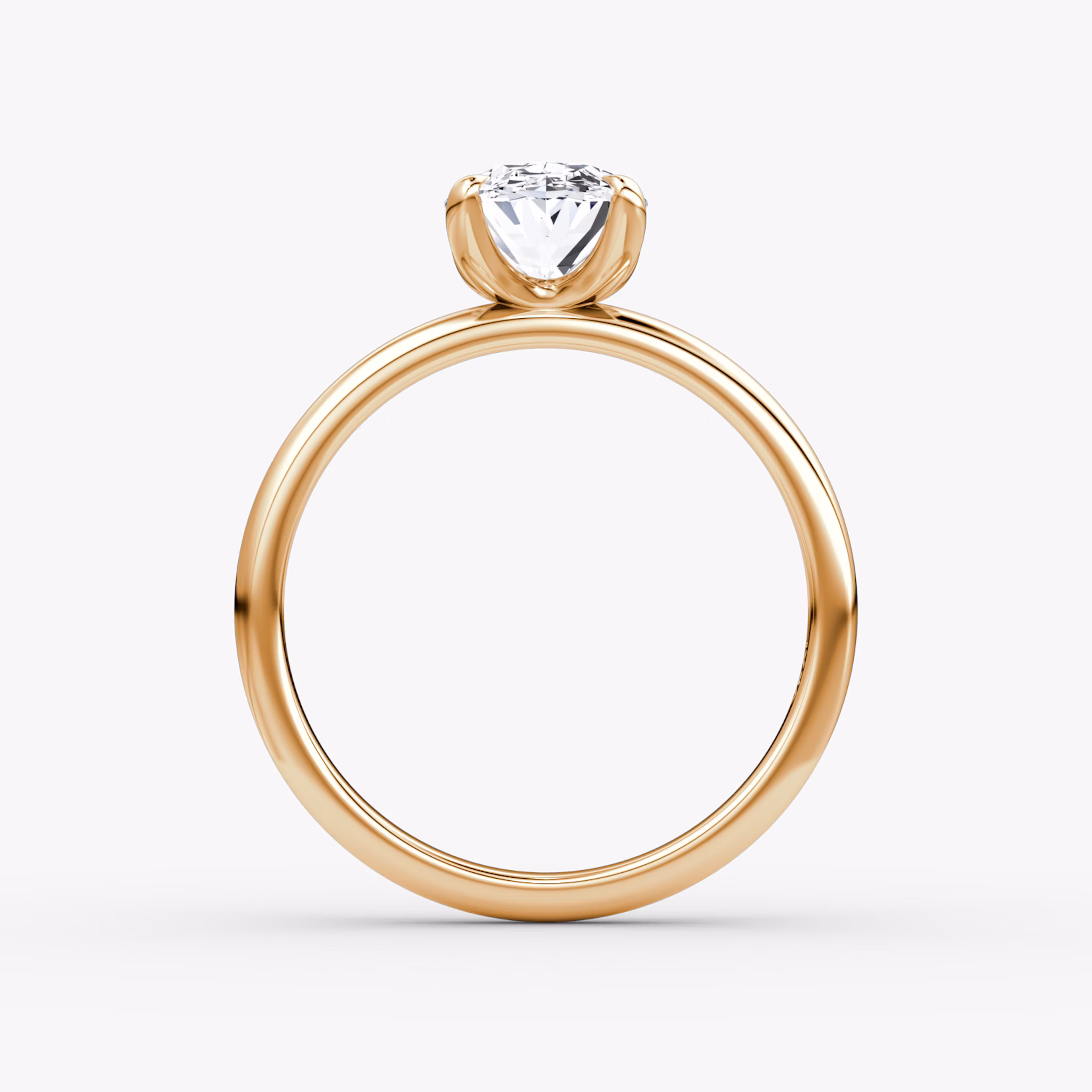Classic | Oval | 14k | Roségold | bandAccent: Ohne Pavé-Besatz | bandWidth: large | diamondOrientation: vertical | caratWeight: other