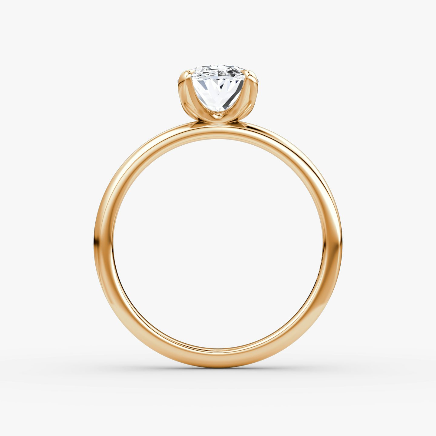 Anillo de compromiso Classic | Oval | 14k | Oro rosa | bandAccent: Simple | bandWidth: large | diamondOrientation: vertical | caratWeight: other