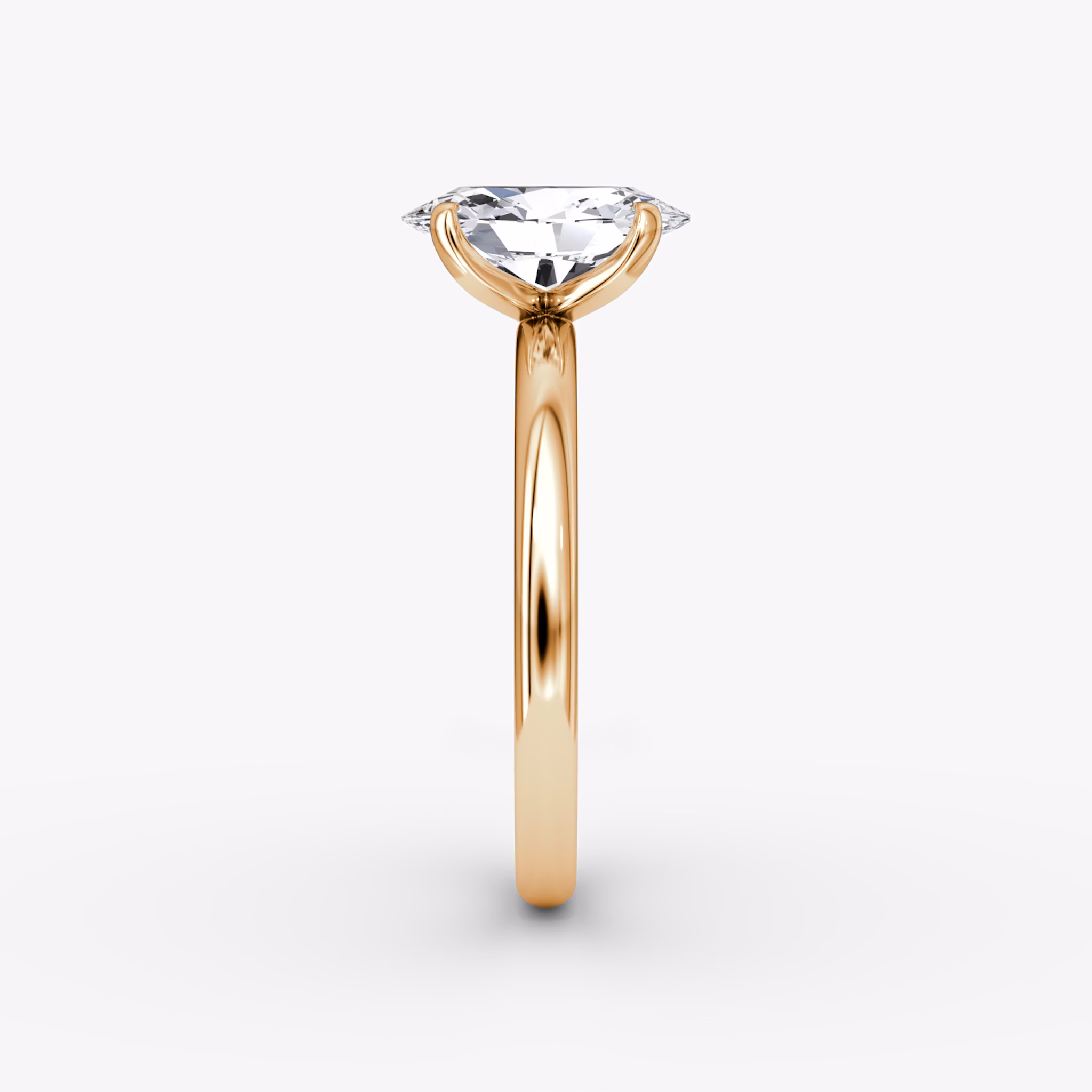 Classic | Oval | 14k | Roségold | bandAccent: Ohne Pavé-Besatz | bandWidth: large | diamondOrientation: vertical | caratWeight: other