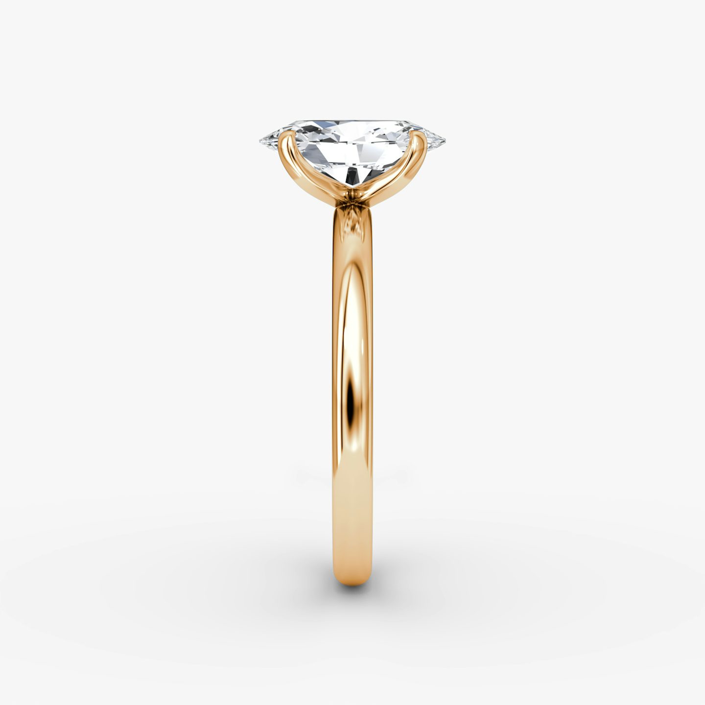 Anillo de compromiso Classic | Oval | 14k | Oro rosa | bandAccent: Simple | bandWidth: large | diamondOrientation: vertical | caratWeight: other