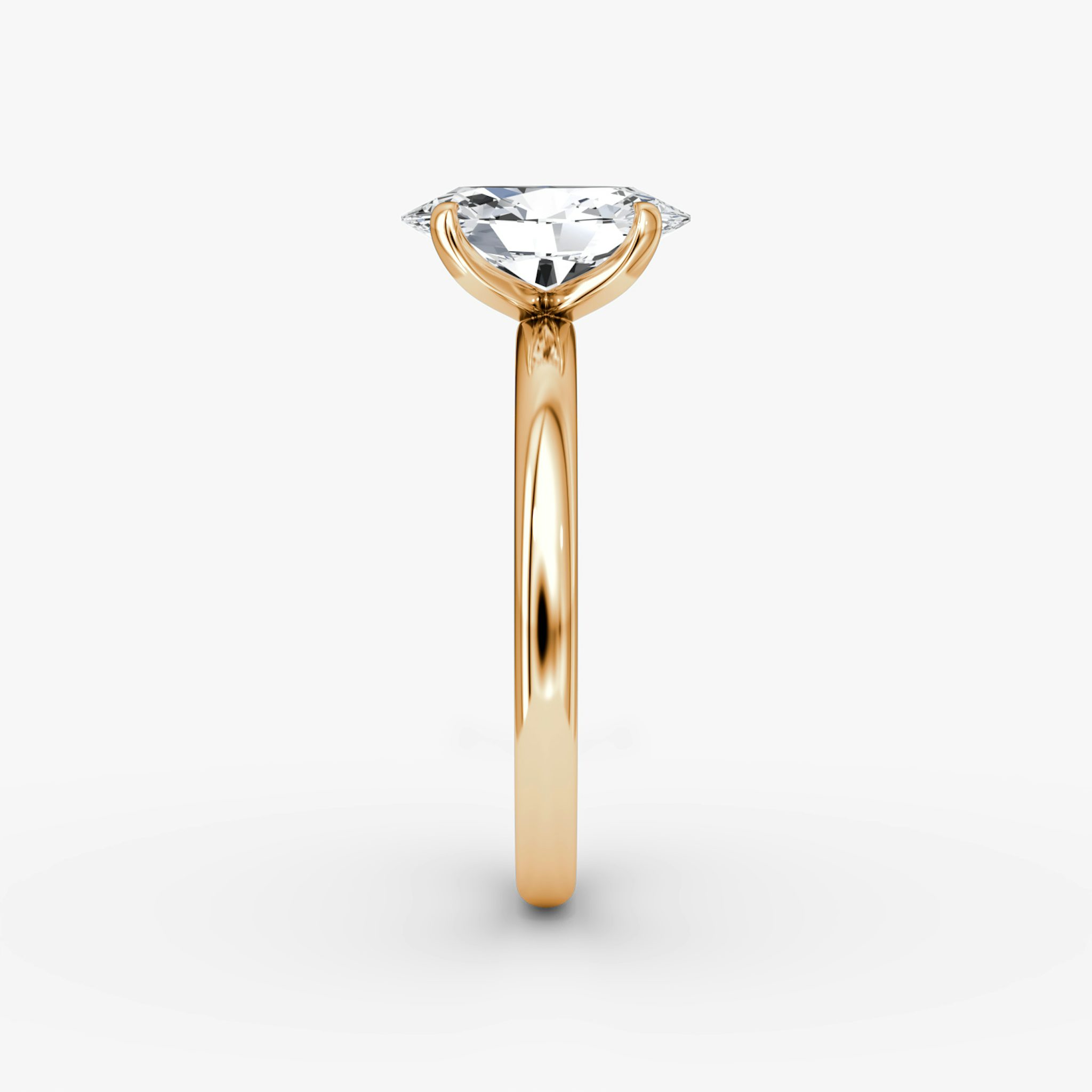 Classic | Oval | 14k | Roségold | bandAccent: Ohne Pavé-Besatz | bandWidth: large | diamondOrientation: vertical | caratWeight: other