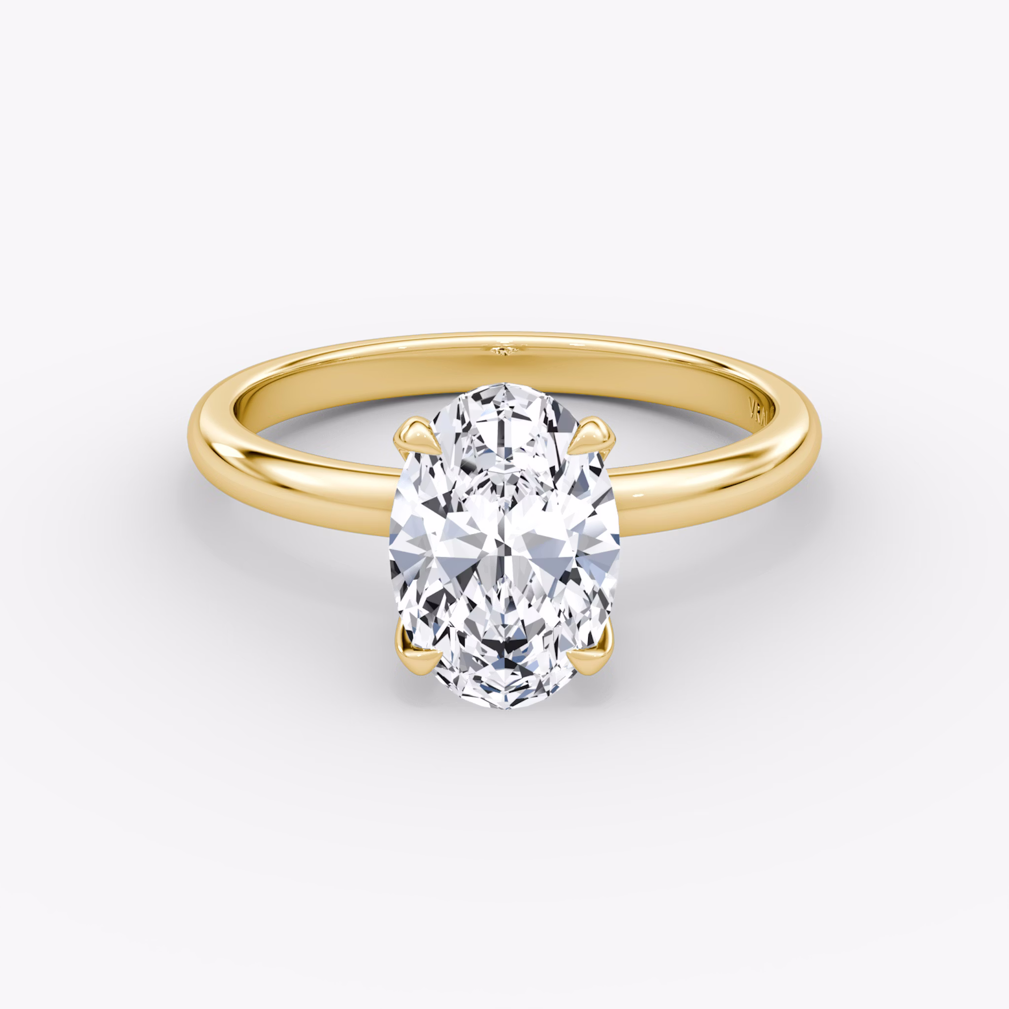 The Classic | Oval | 18k | Yellow Gold | bandAccent: Plain | bandWidth: large | diamondOrientation: vertical | caratWeight: other