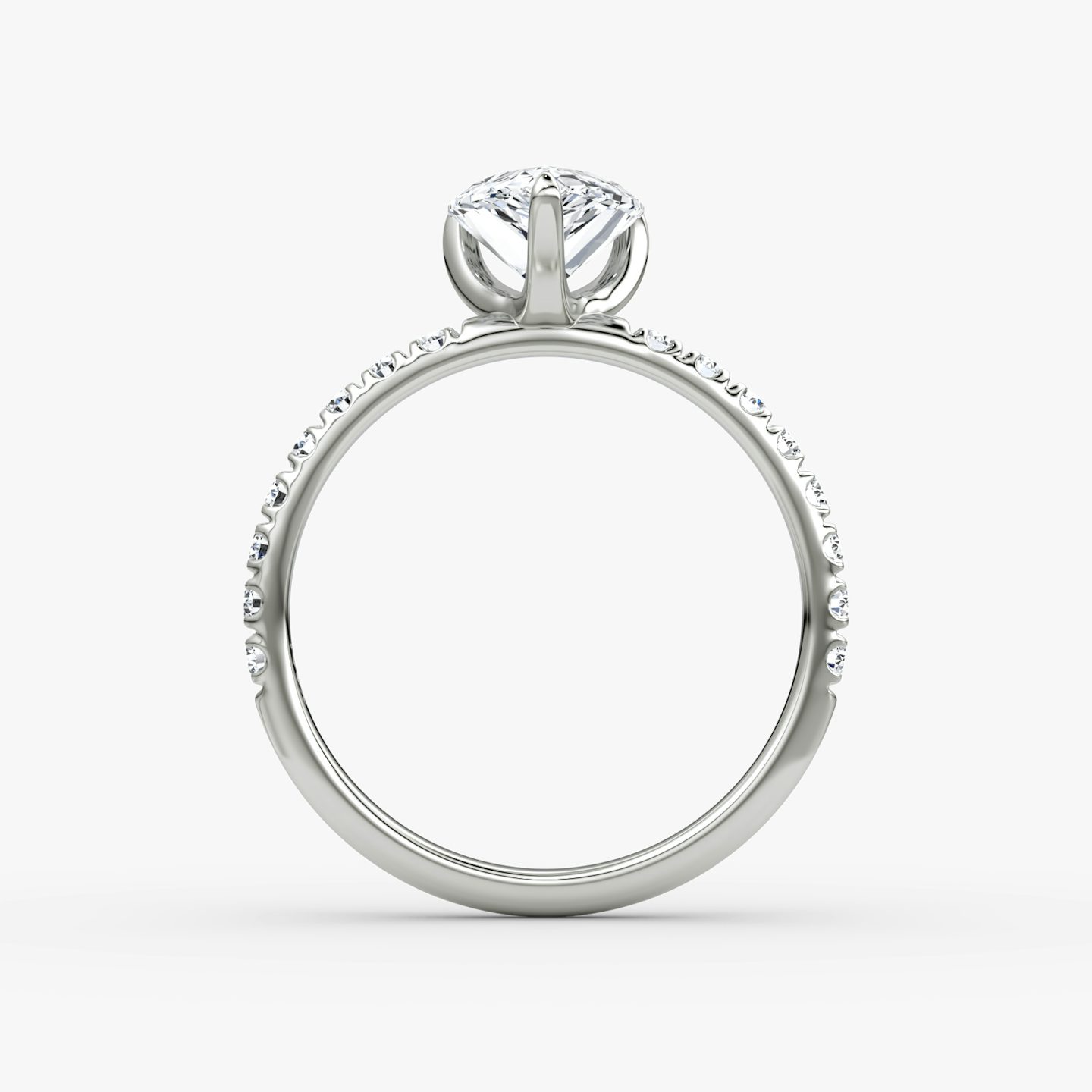 The Classic | Pear | 18k | White Gold | bandAccent: Pavé | bandWidth: large | diamondOrientation: vertical | caratWeight: other