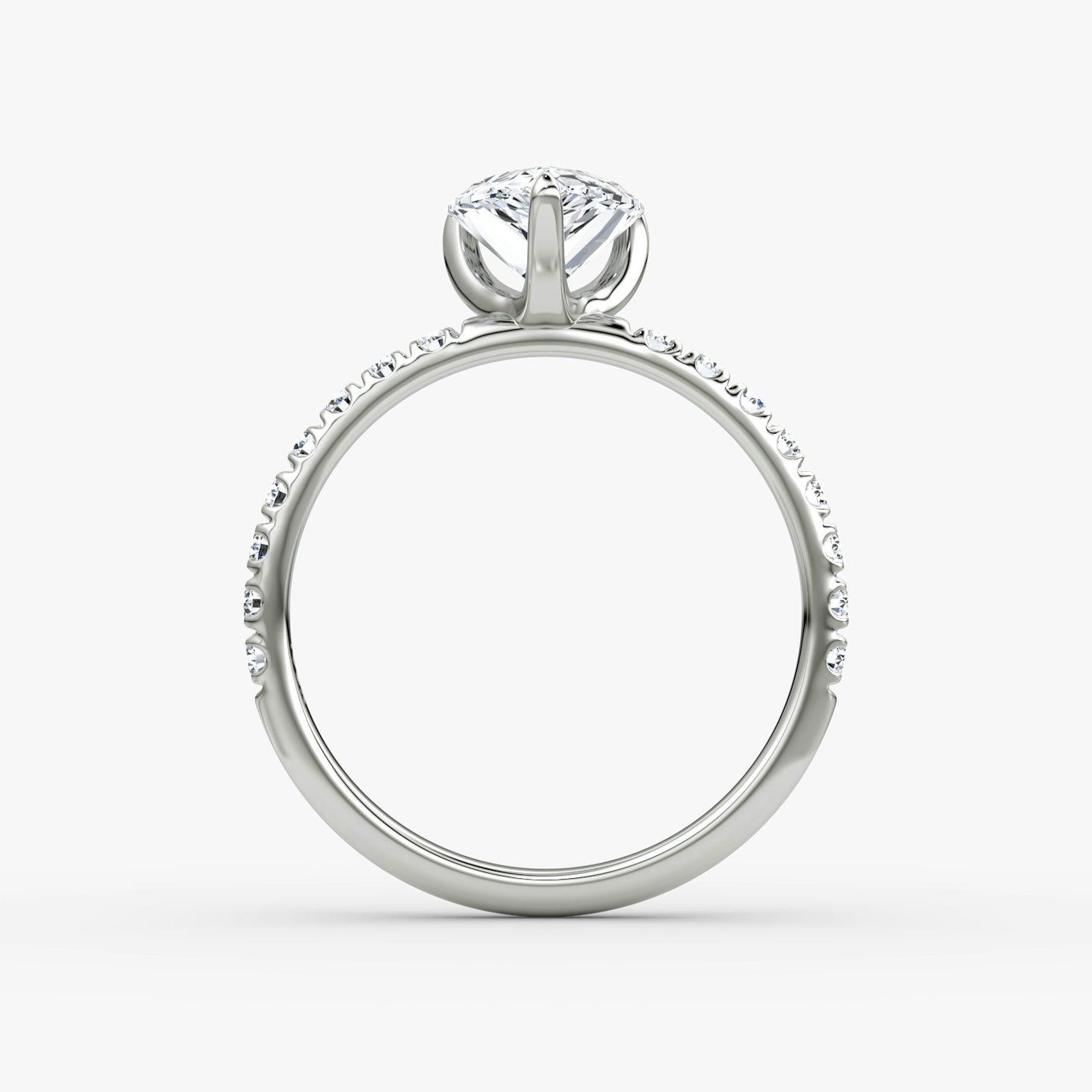 The Classic | Pear | Platinum | bandAccent: Pavé | bandWidth: large | diamondOrientation: vertical | caratWeight: other