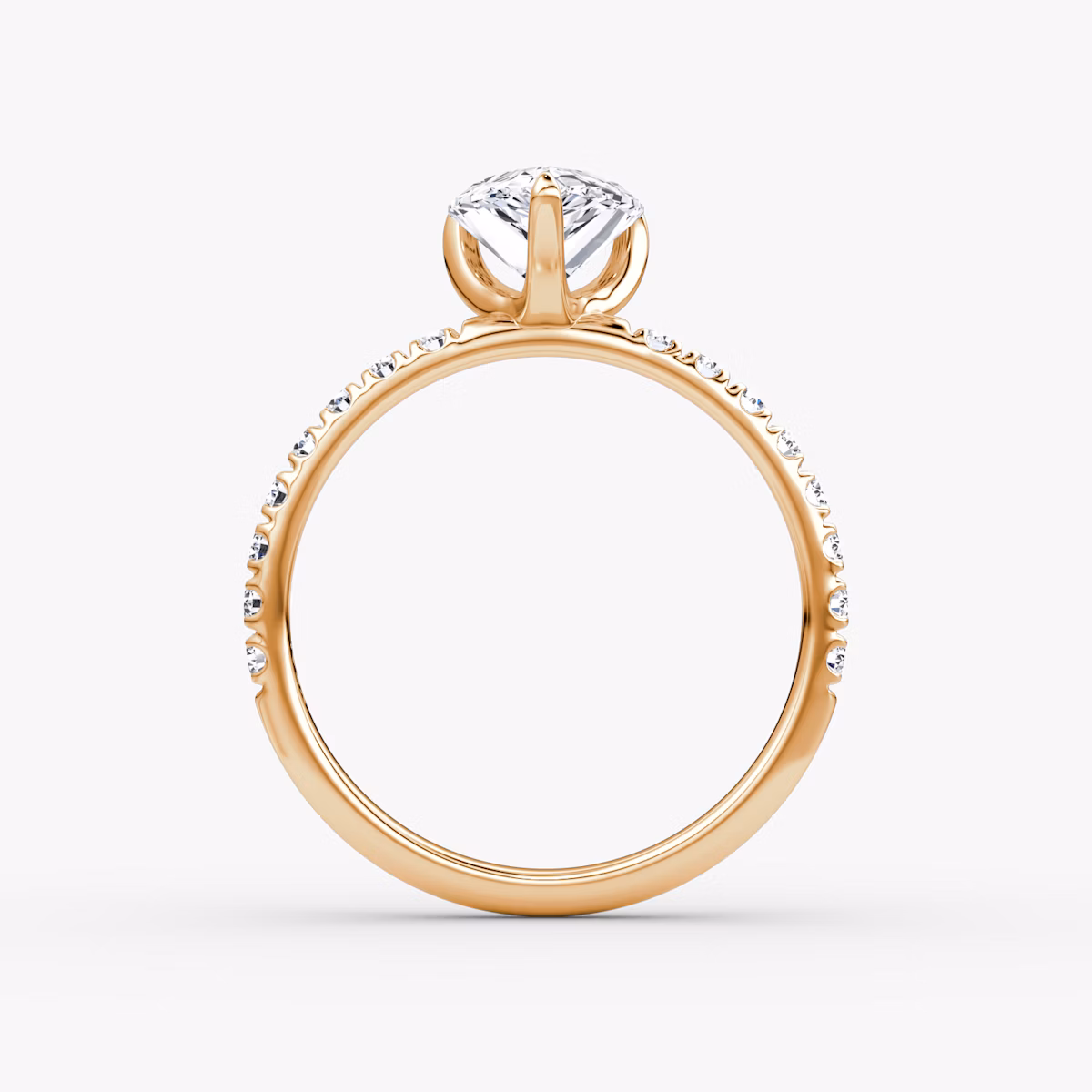 Classic | Tropfen | 14k | Roségold | bandAccent: Mit Pavé-Besatz | bandWidth: large | diamondOrientation: vertical | caratWeight: other
