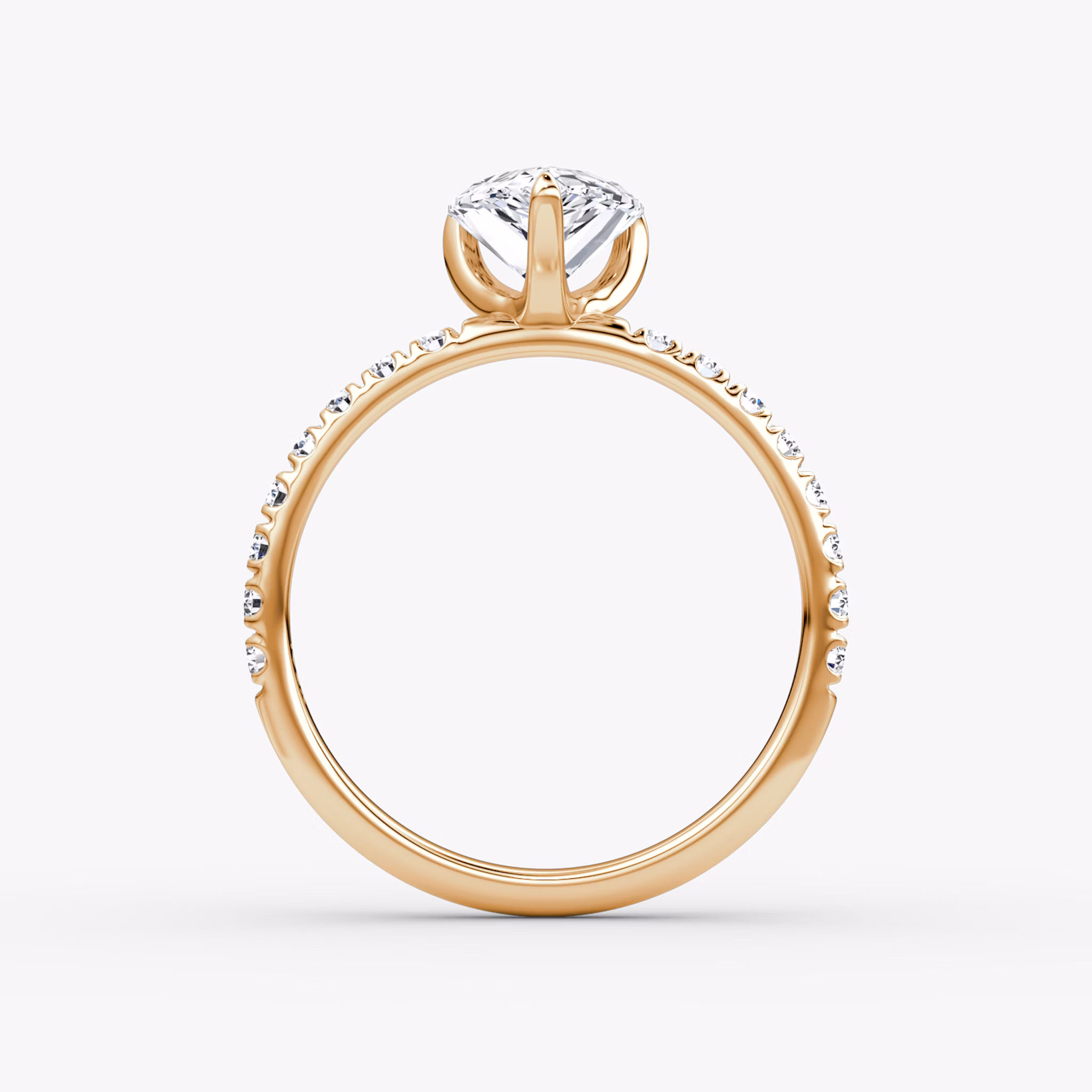The Classic | Pear | 14k | Rose Gold | bandAccent: Pavé | bandWidth: large | diamondOrientation: vertical | caratWeight: other