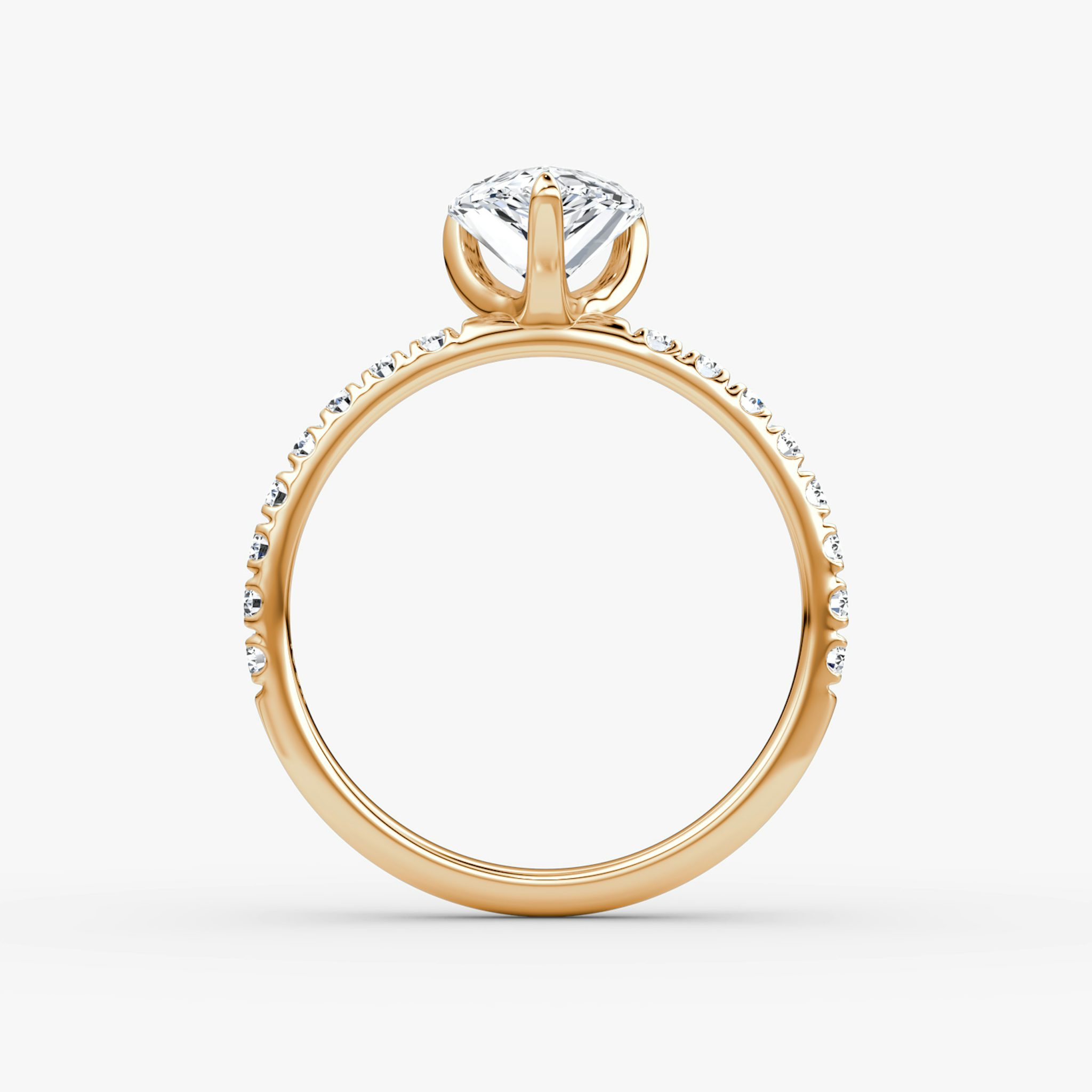 The Classic | Pear | 14k | Rose Gold | bandAccent: Pavé | bandWidth: large | diamondOrientation: vertical | caratWeight: other