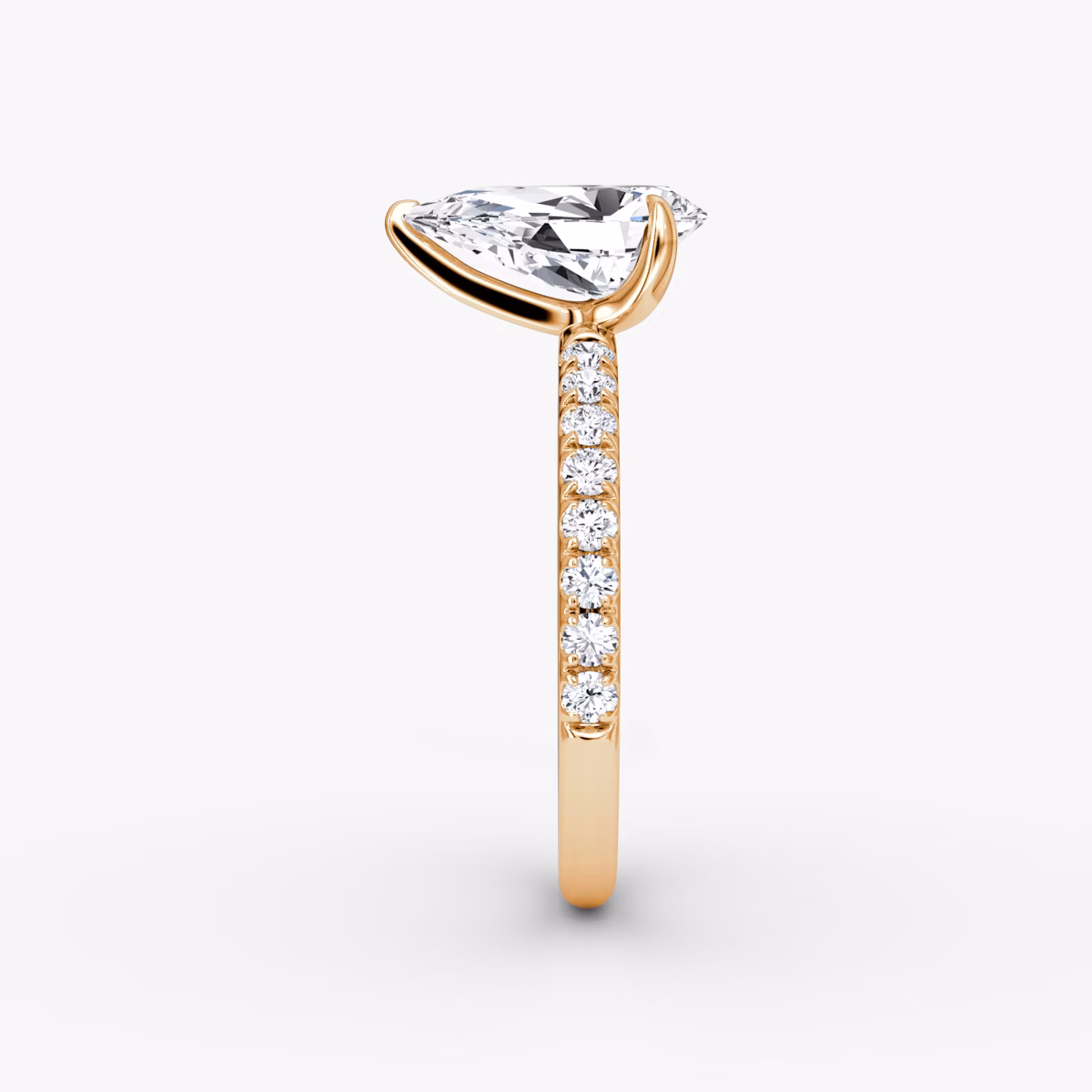 Classic | Tropfen | 14k | Roségold | bandAccent: Mit Pavé-Besatz | bandWidth: large | diamondOrientation: vertical | caratWeight: other