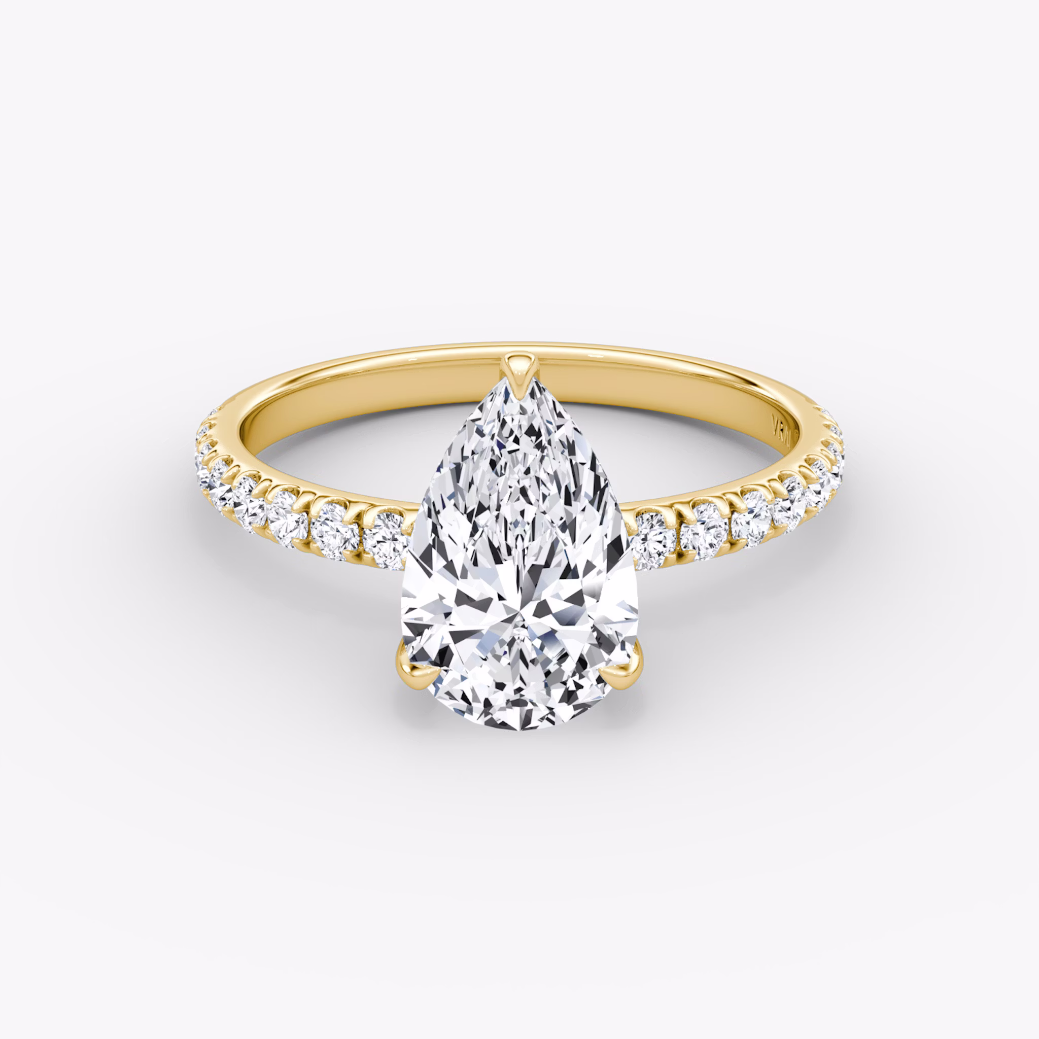 The Classic | Pear | 18k | Yellow Gold | bandAccent: Pavé | bandWidth: large | diamondOrientation: vertical | caratWeight: other