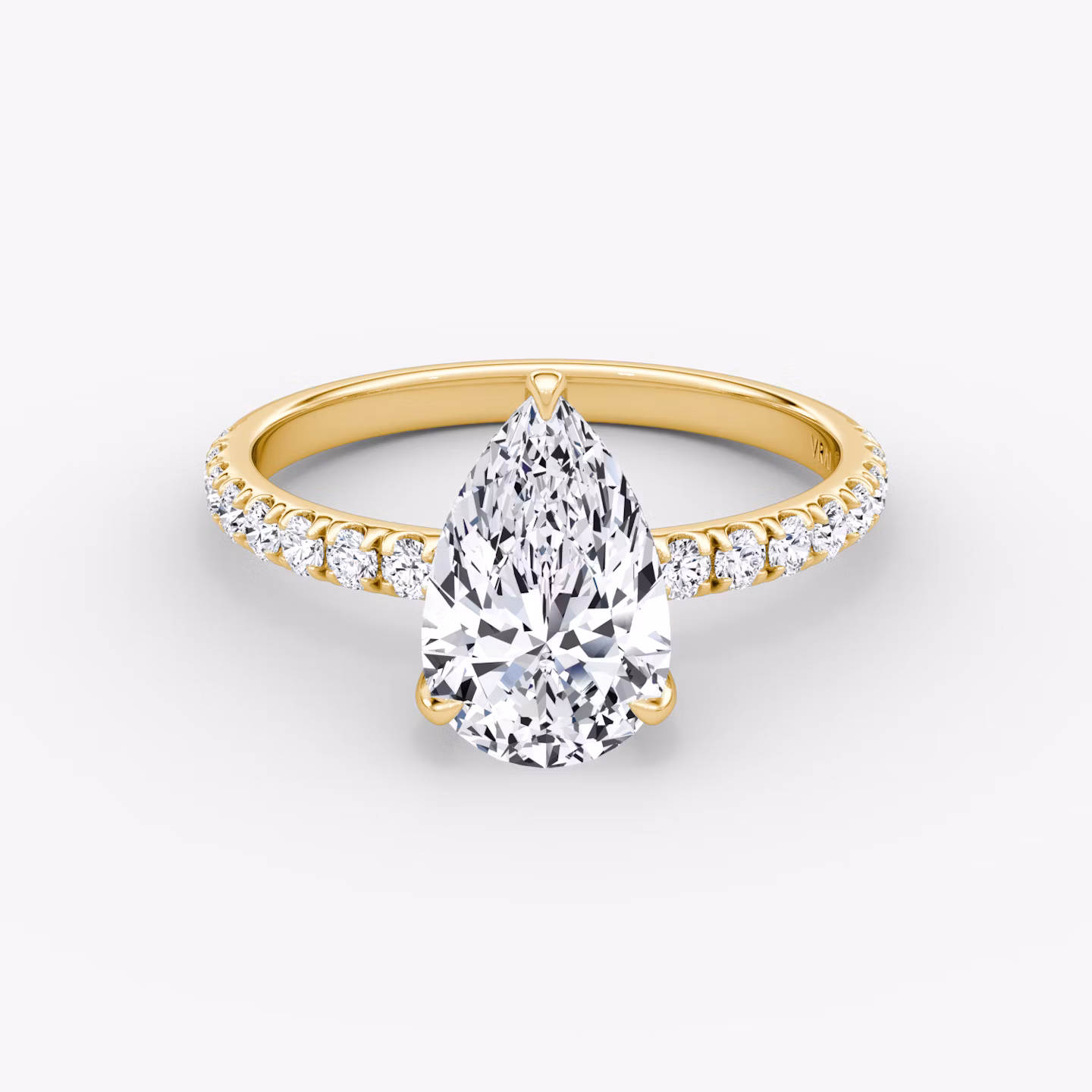 The Classic | Pear | 18k | Yellow Gold | bandAccent: Pavé | bandWidth: large | diamondOrientation: vertical | caratWeight: other