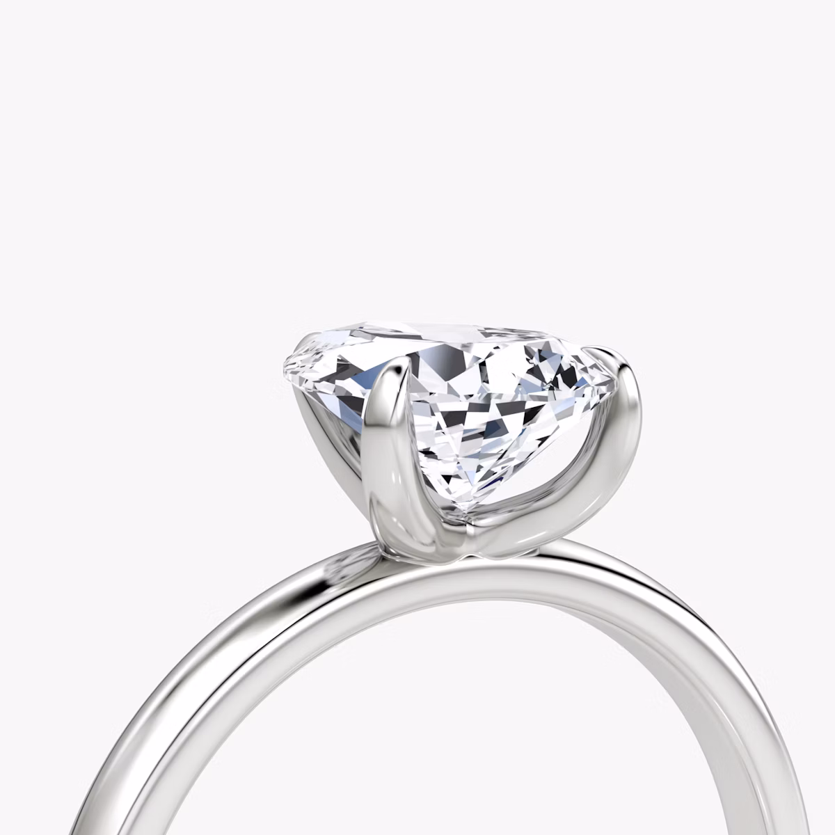 The Classic | Pear | Platinum | bandAccent: Plain | bandWidth: large | diamondOrientation: vertical | caratWeight: other
