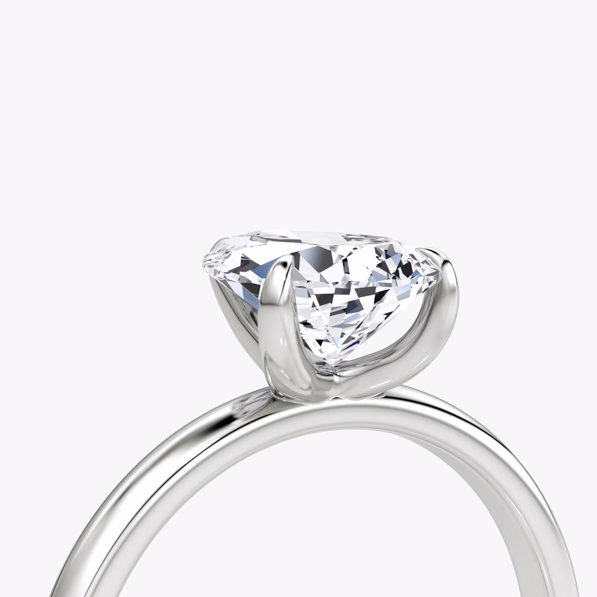 The Classic | Pear | 18k | White Gold | bandAccent: Plain | bandWidth: large | diamondOrientation: vertical | caratWeight: other