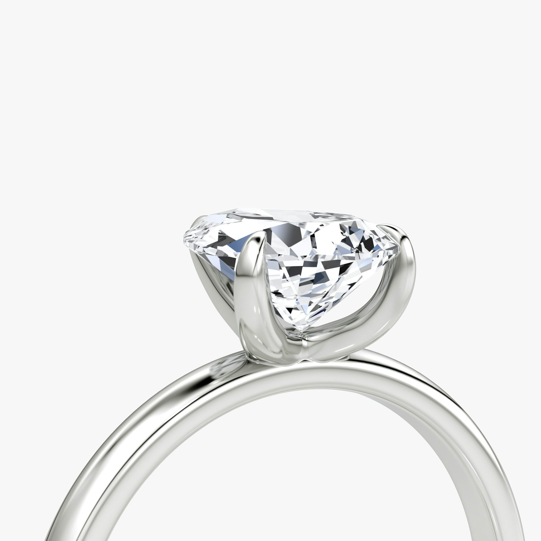 The Classic | Pear | 18k | White Gold | bandAccent: Plain | bandWidth: large | diamondOrientation: vertical | caratWeight: other