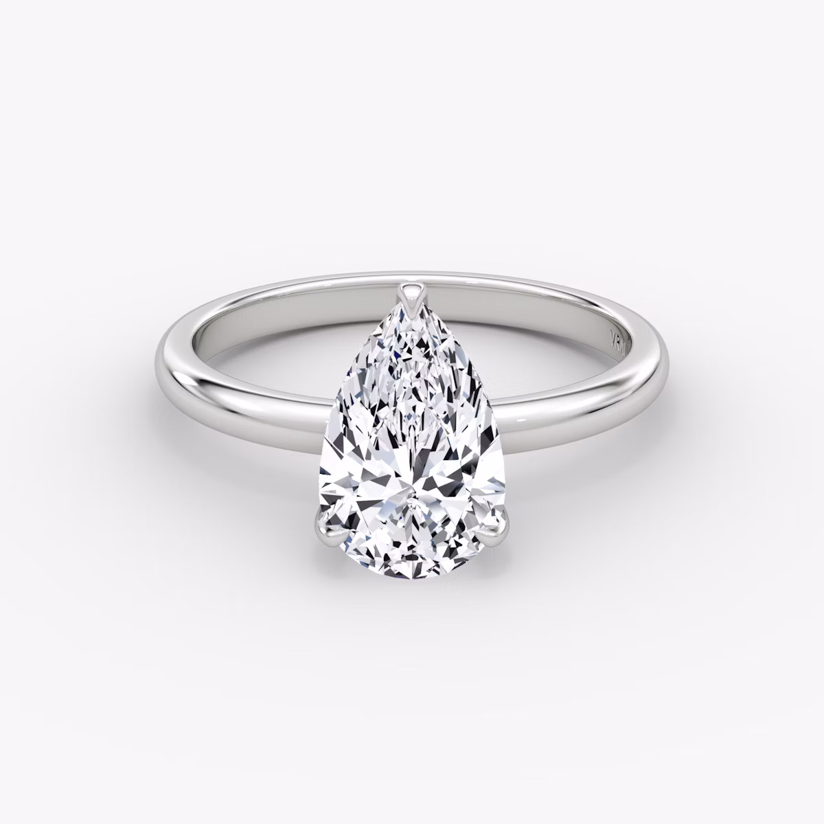 The Classic | Pear | Platinum | bandAccent: Plain | bandWidth: large | diamondOrientation: vertical | caratWeight: other