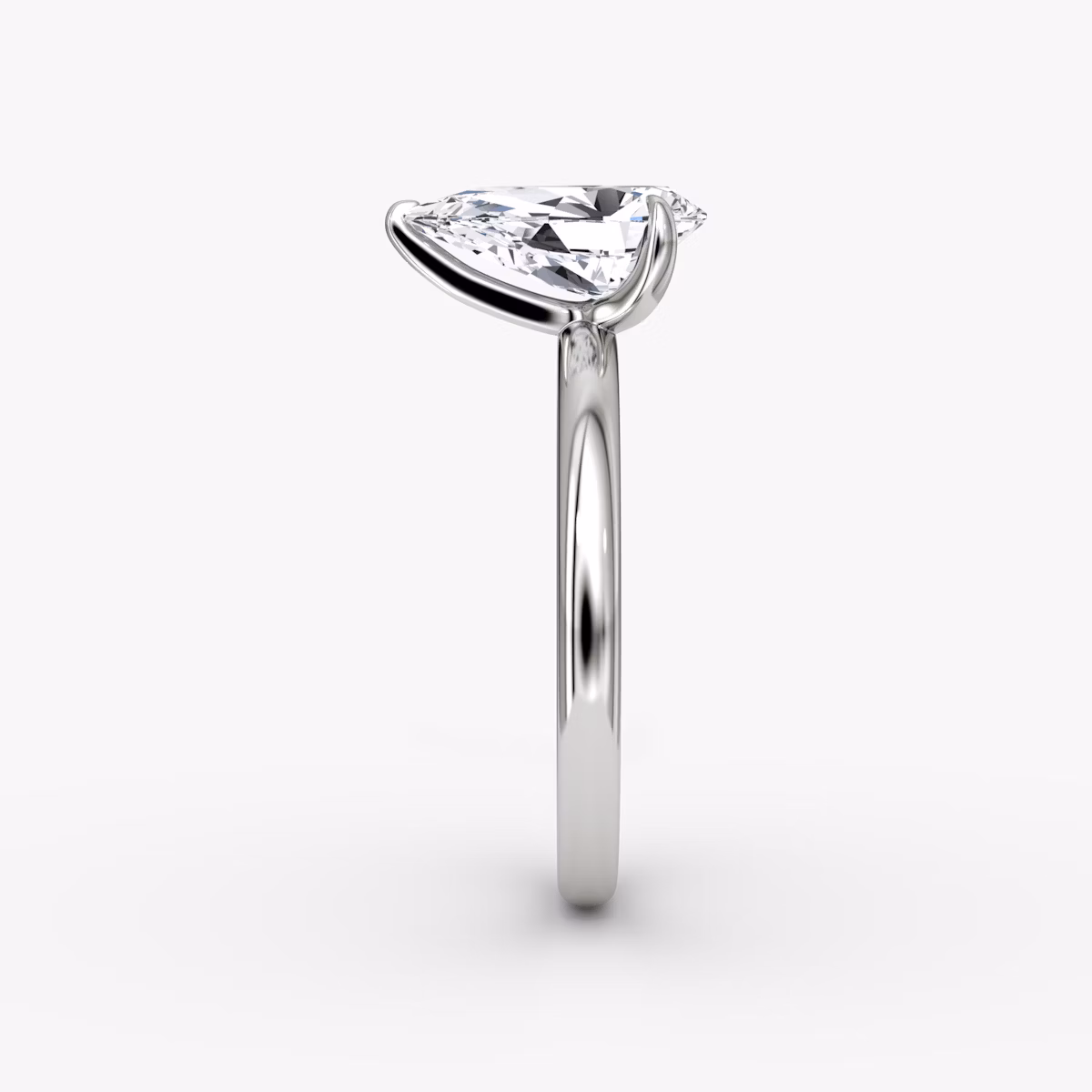 The Classic | Pear | Platinum | bandAccent: Plain | bandWidth: large | diamondOrientation: vertical | caratWeight: other