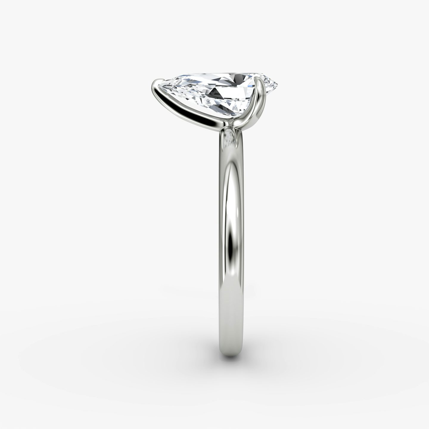 The Classic | Pear | 18k | White Gold | bandAccent: Plain | bandWidth: large | diamondOrientation: vertical | caratWeight: other