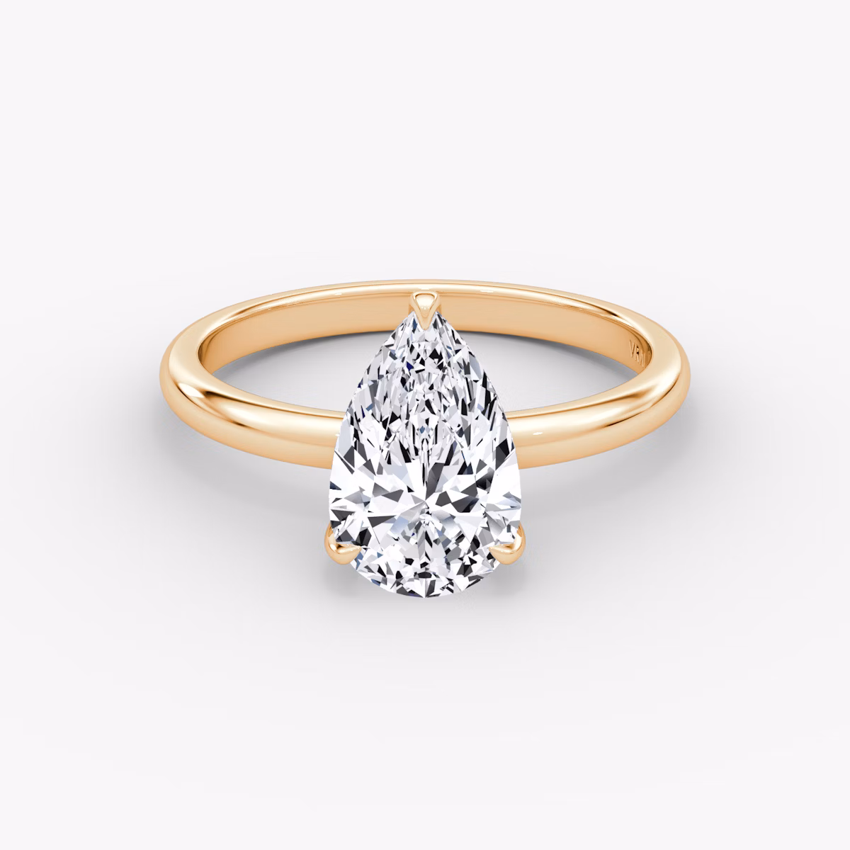 The Classic | Pear | 14k | Rose Gold | bandAccent: Plain | bandWidth: large | diamondOrientation: vertical | caratWeight: other
